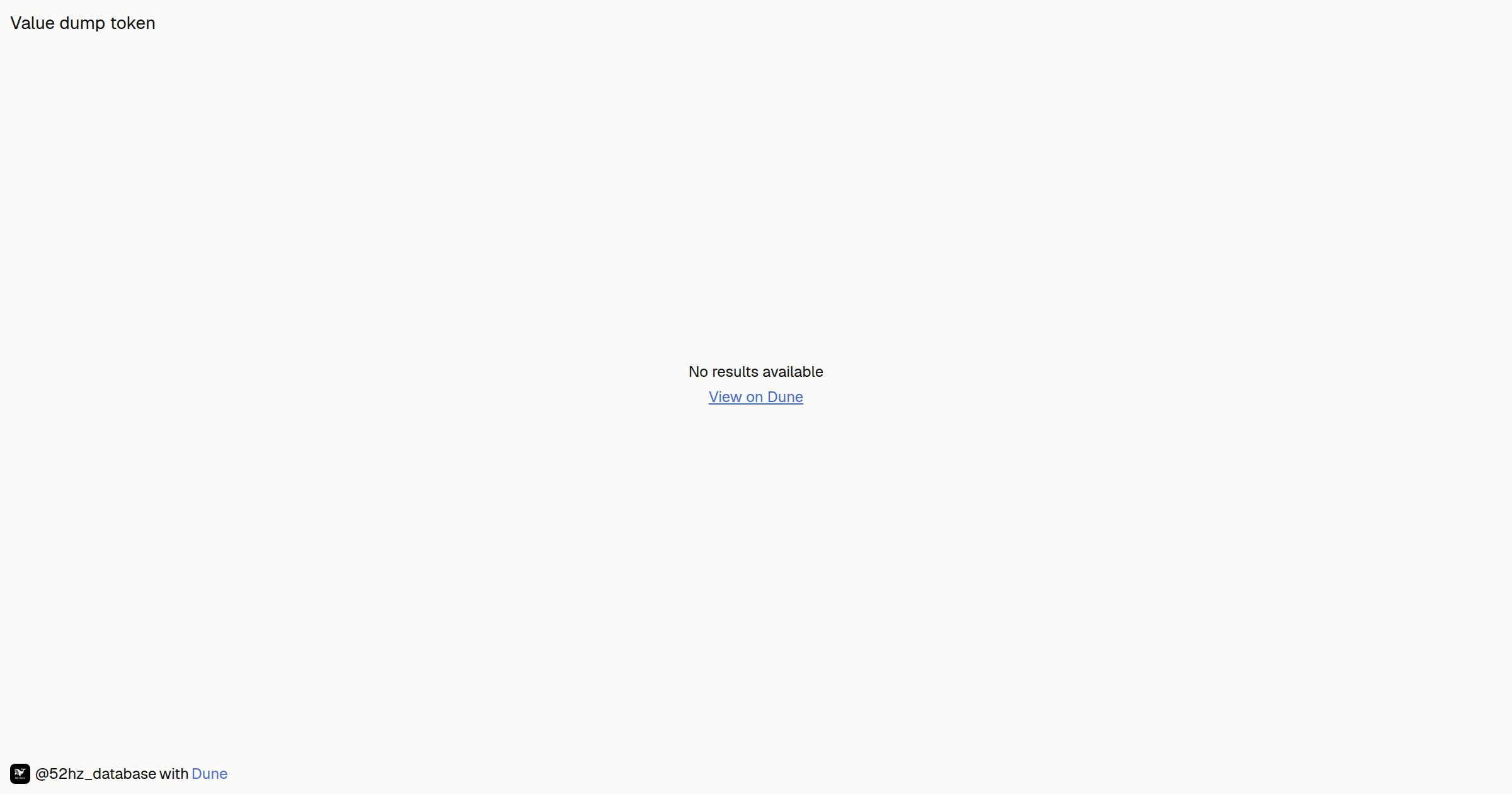 Value dump token | Dune
