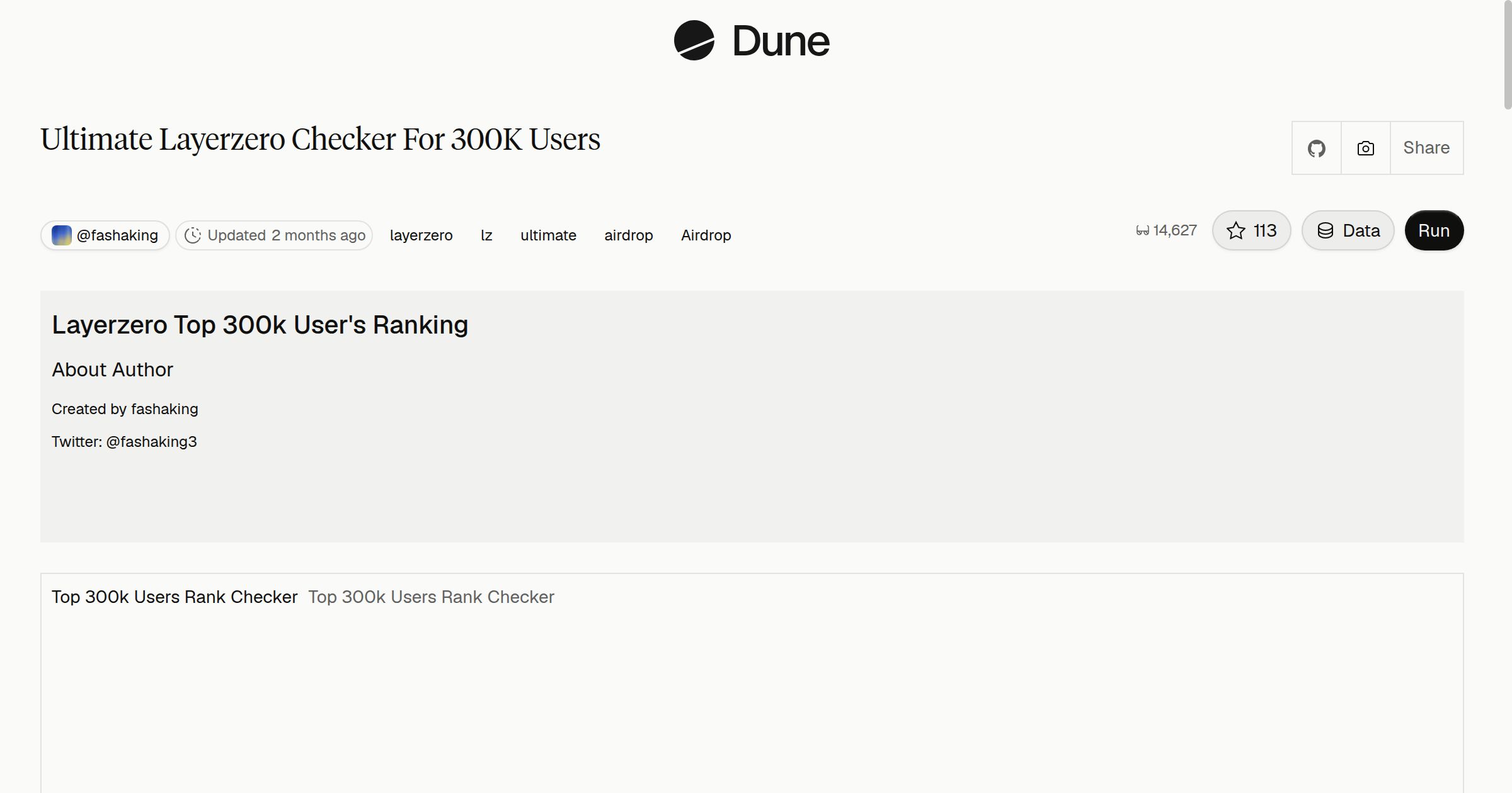Ultimate Layerzero Checker For 300K Users | Dune