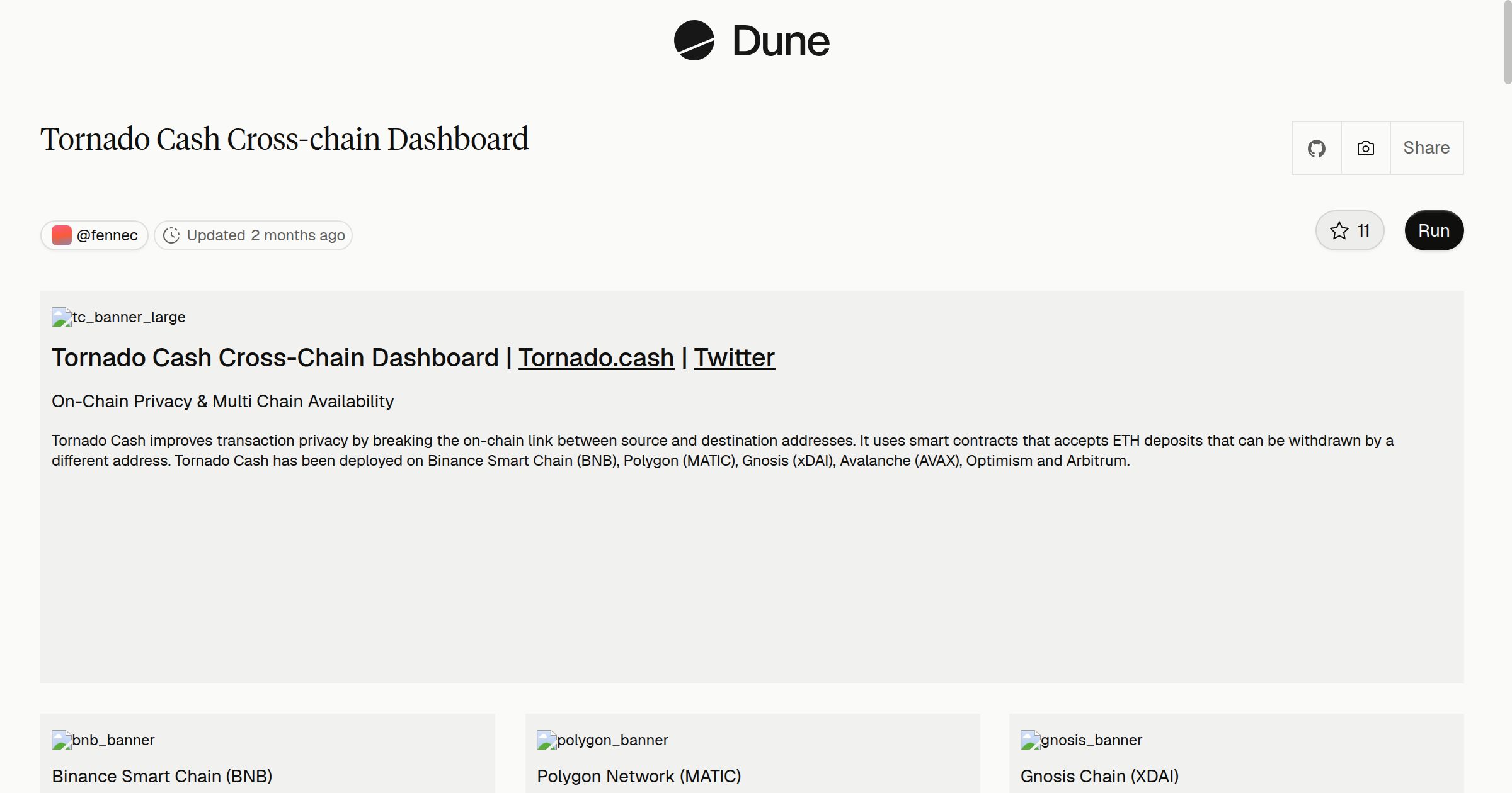 Tornado Cash Cross-chain Dashboard | Dune