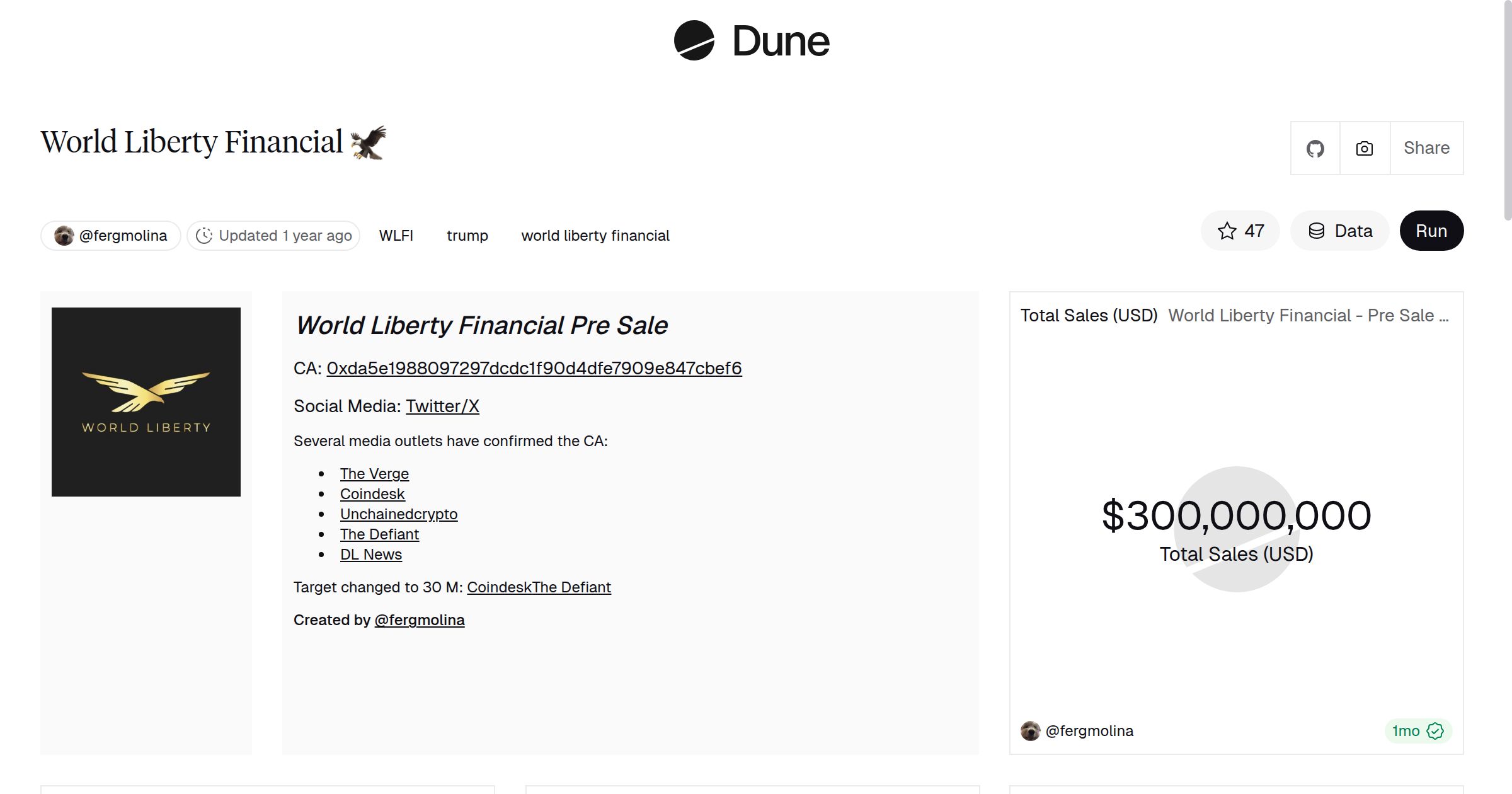 World Liberty Financial 🦅 | Dune