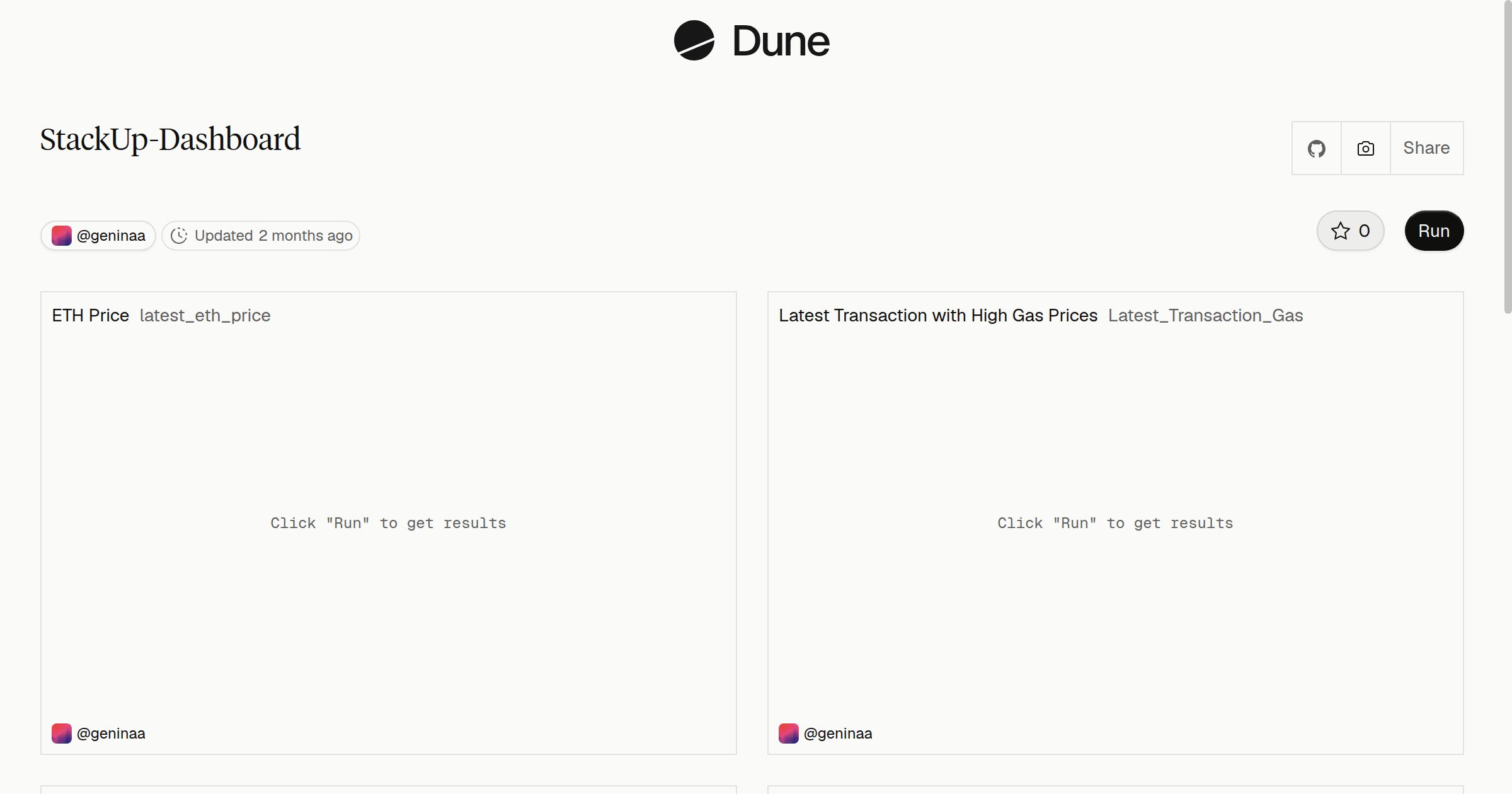 StackUp-Dashboard | Dune