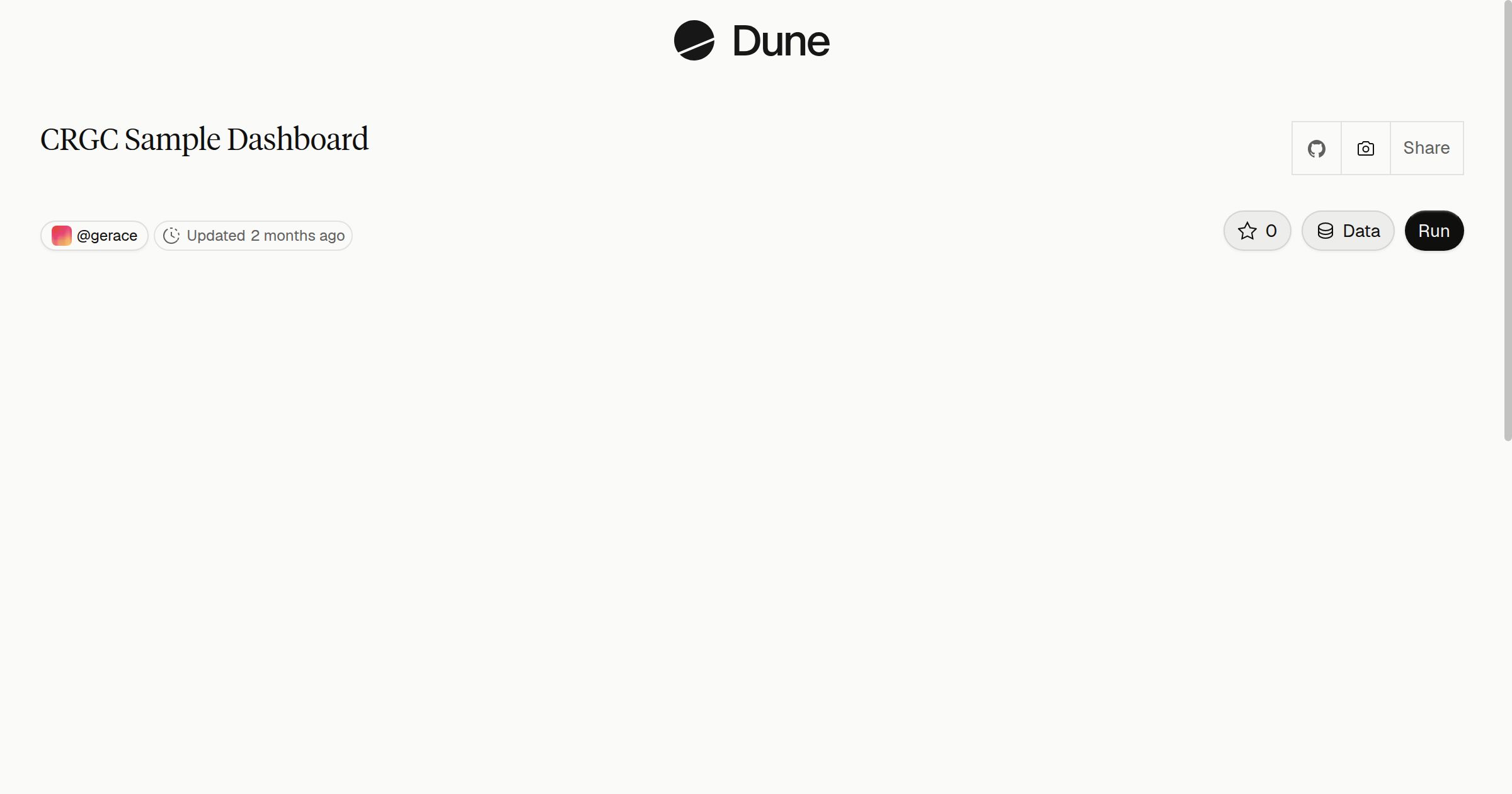 CRGC Sample Dashboard | Dune