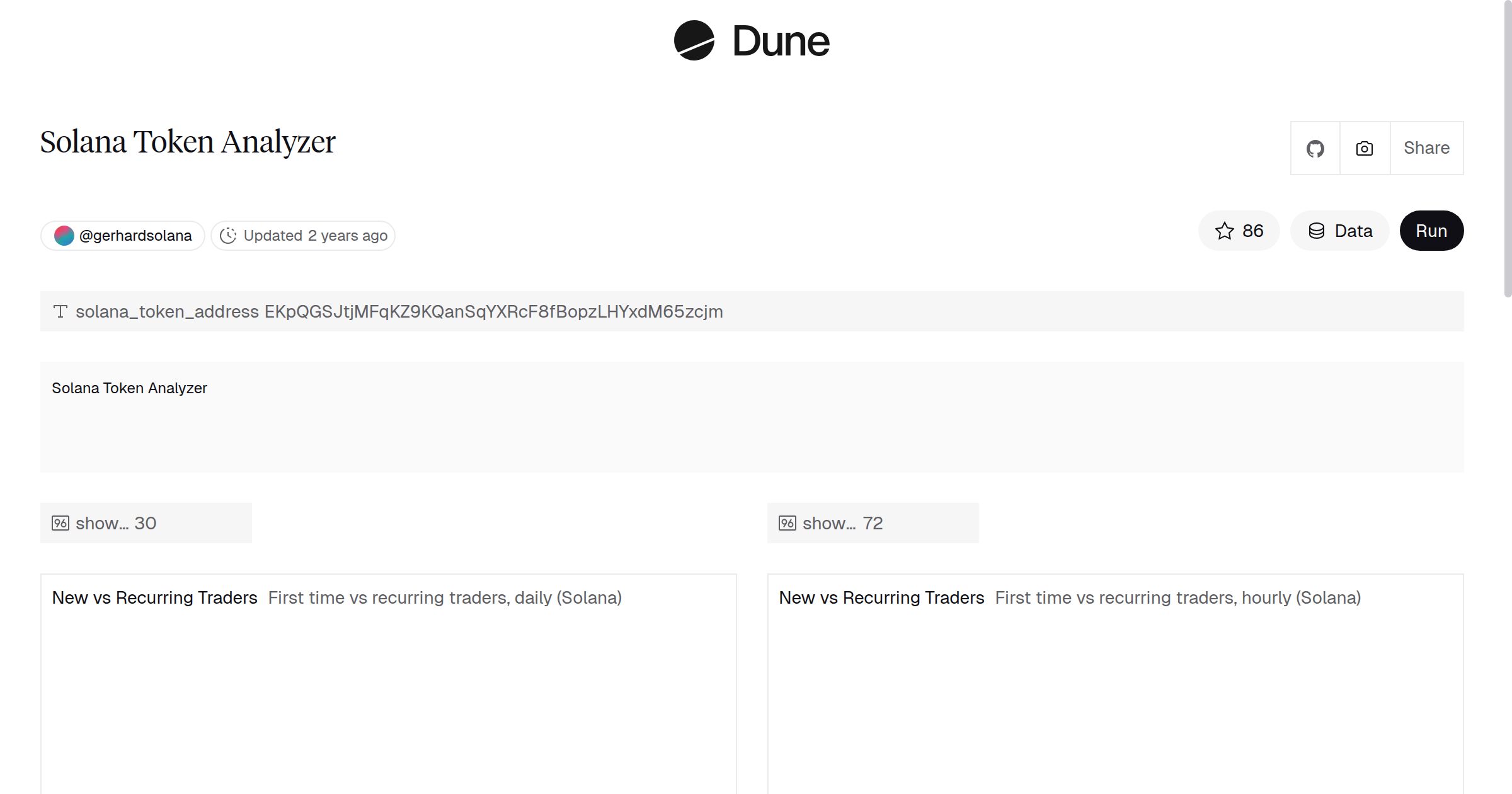 Solana Token Analyzer | Dune