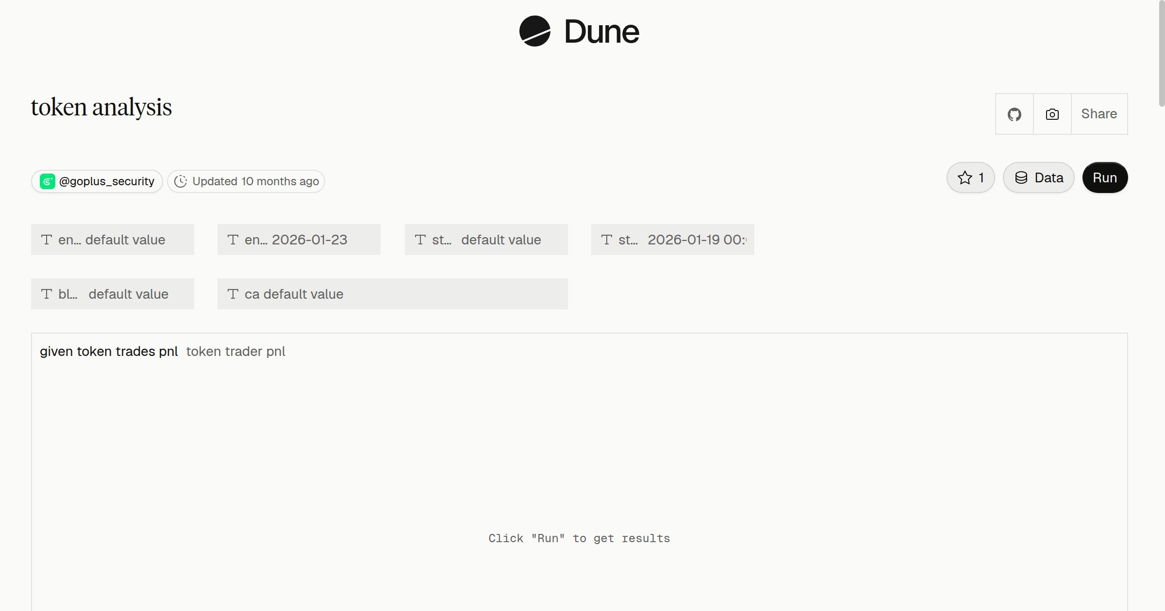token analysis | Dune