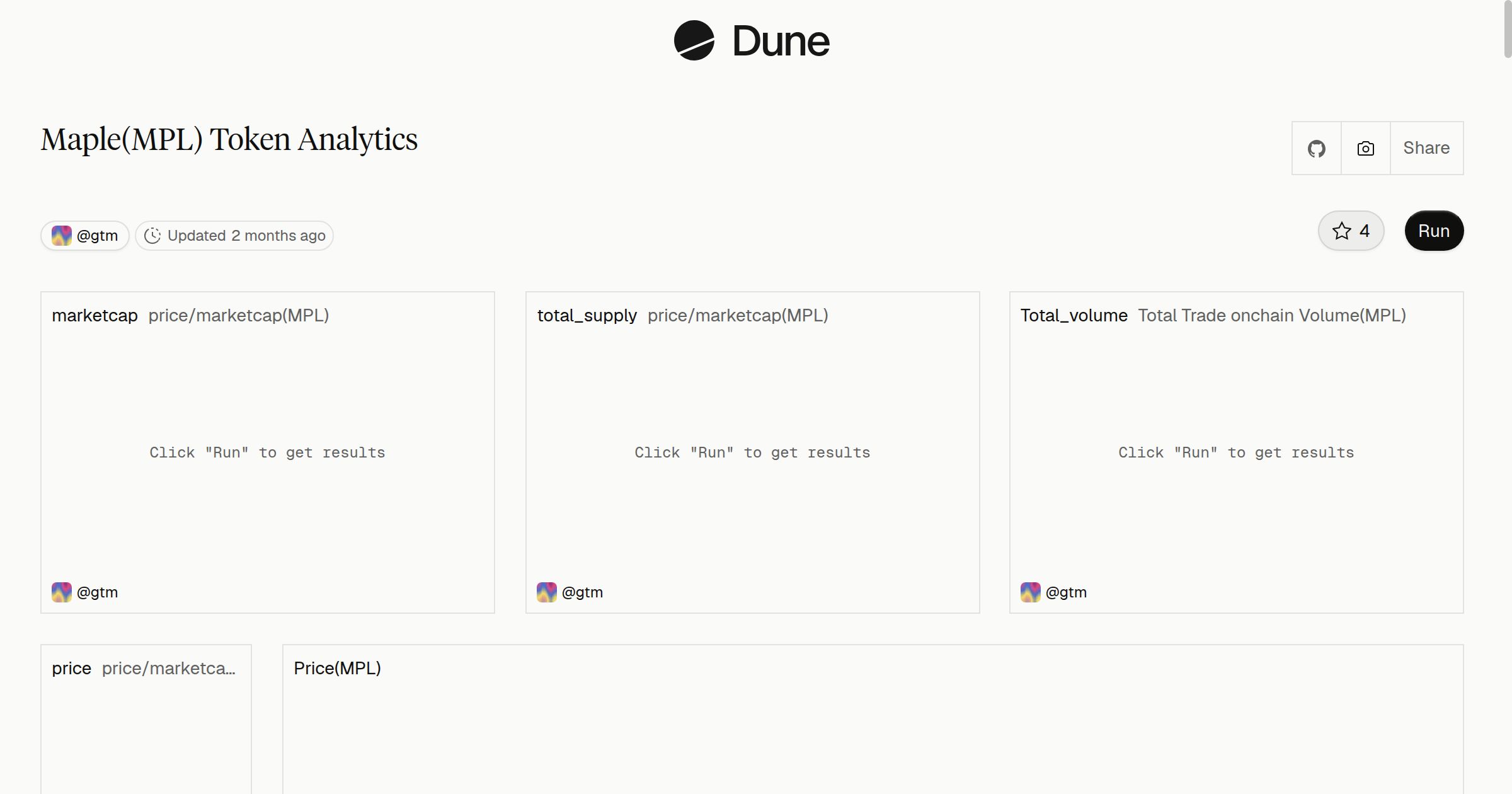 Maple(MPL) Token Analytics | Dune