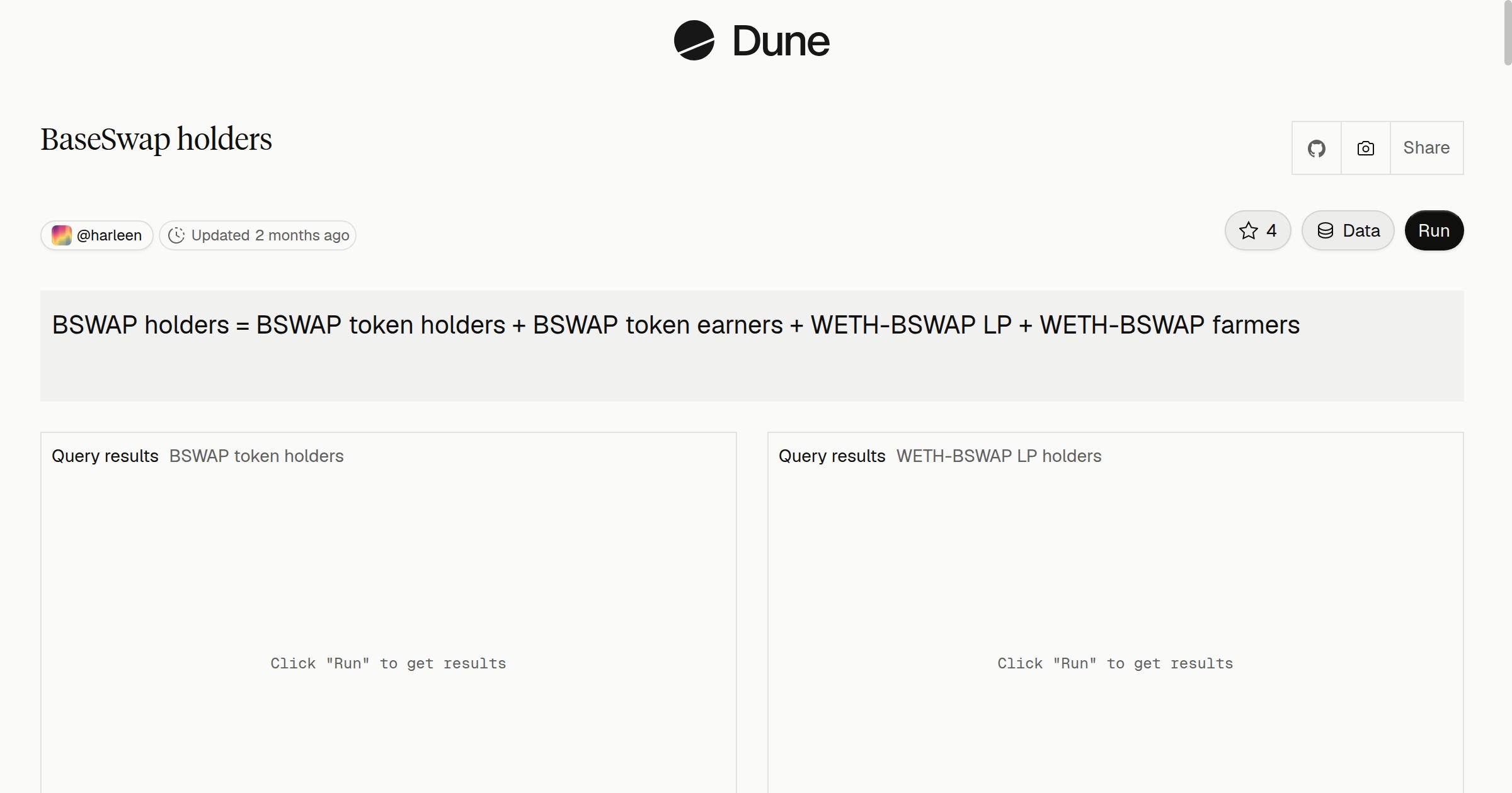 BaseSwap holders | Dune