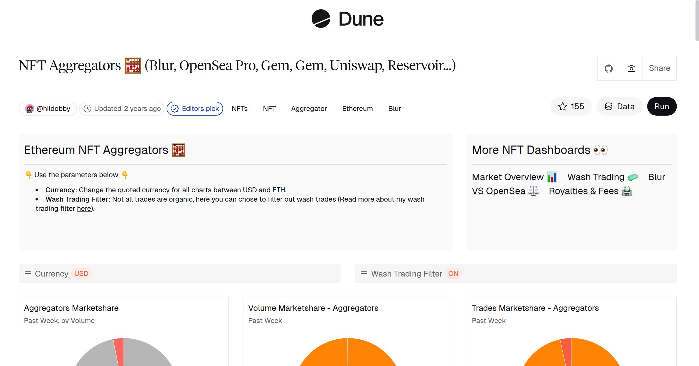 NFT Aggregators 🧮 (Blur, OpenSea Pro, Gem, Gem, Uniswap, Reservoir...) |  Dune