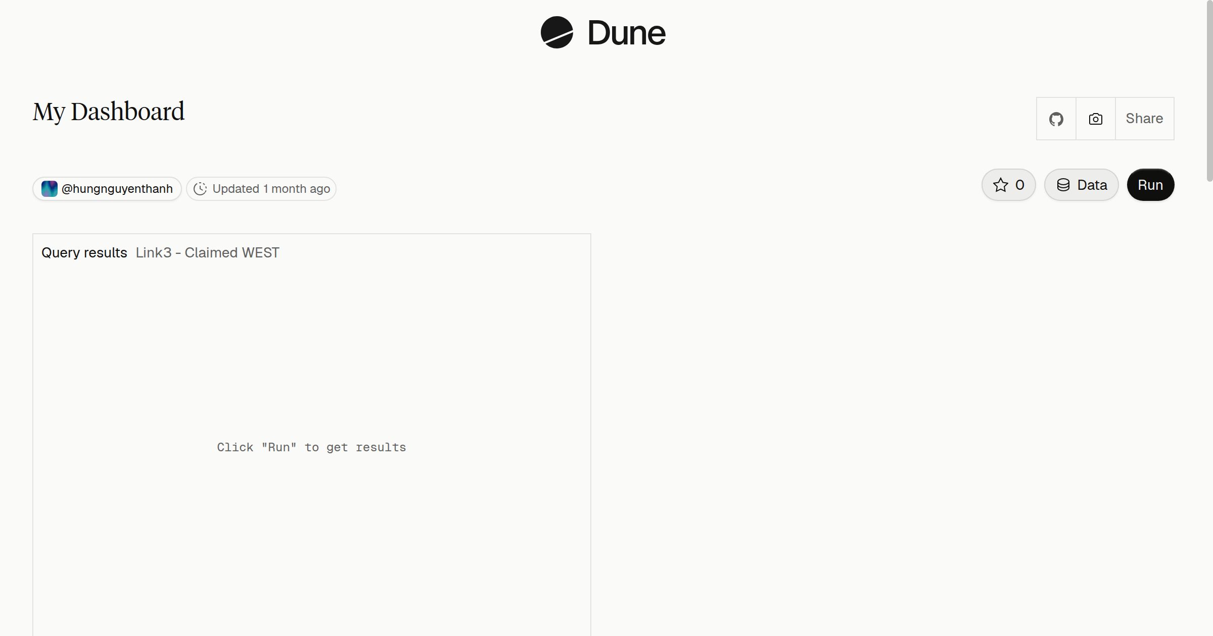 My Dashboard | Dune