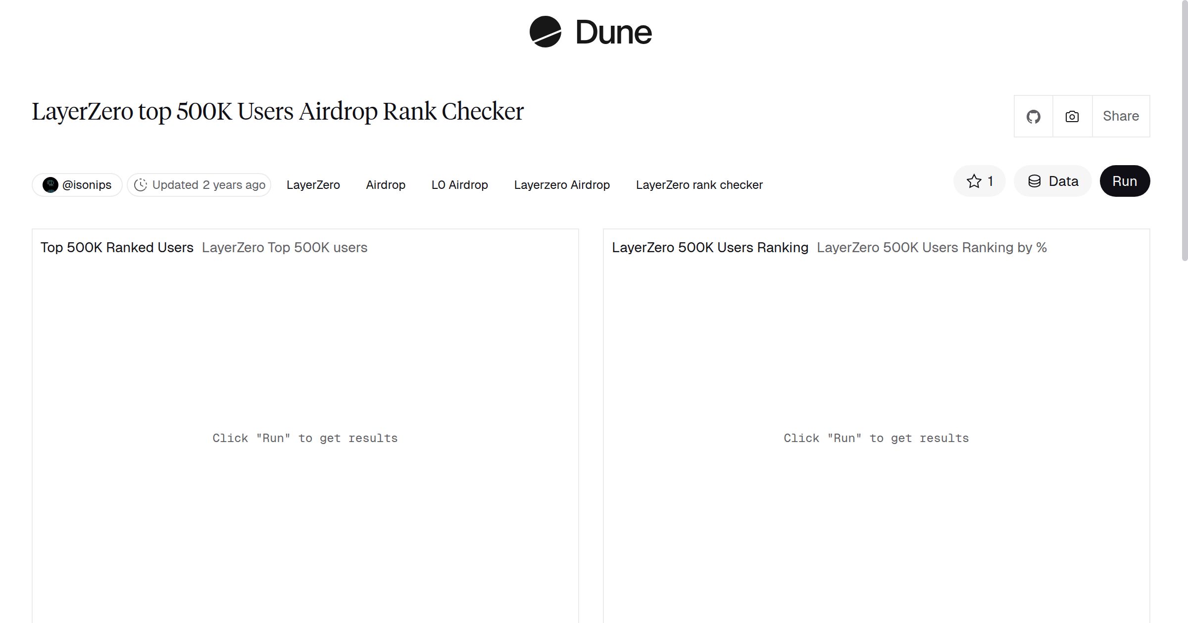 LayerZero top 500K Users Airdrop Rank Checker