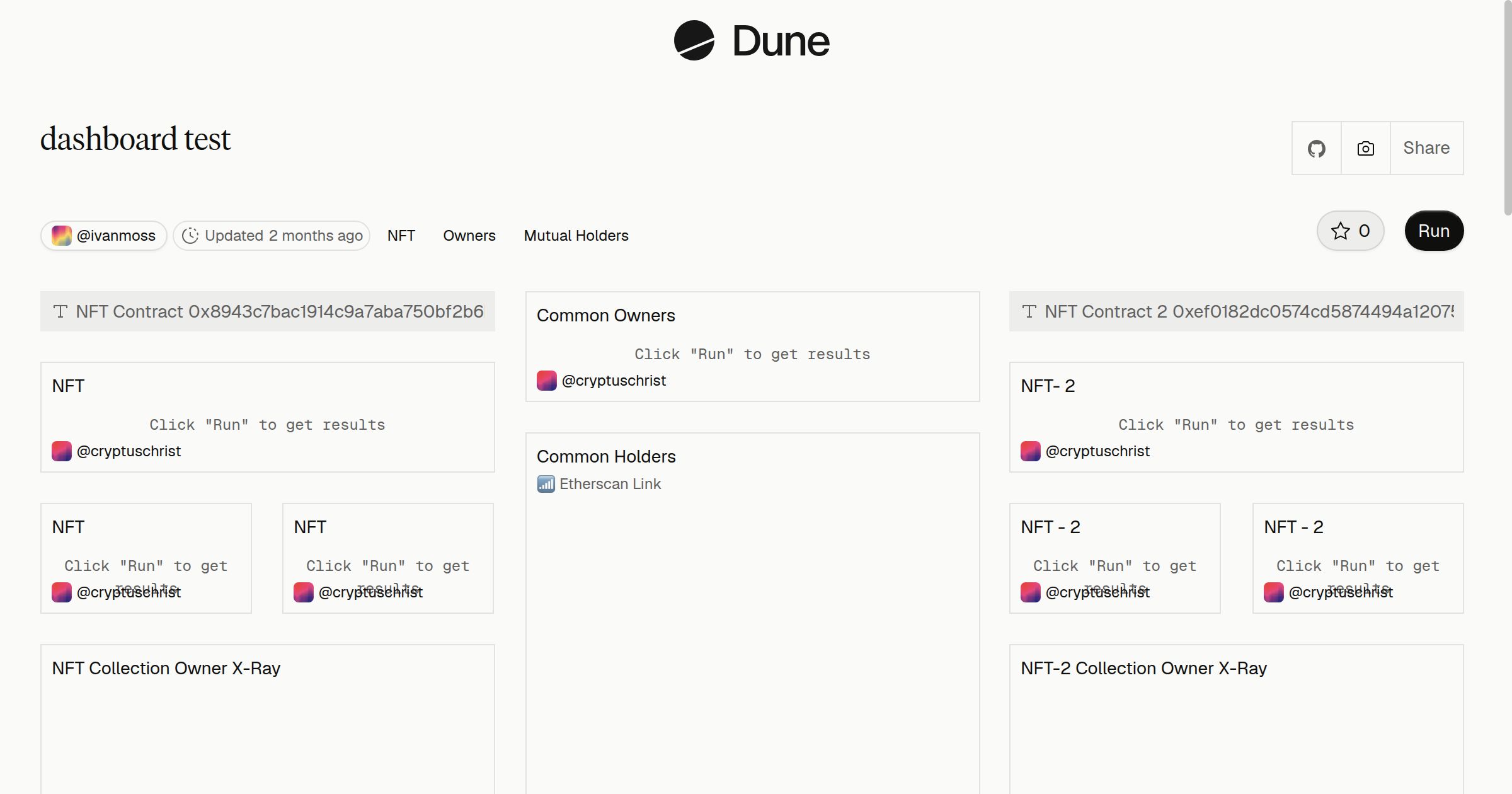 dashboard test