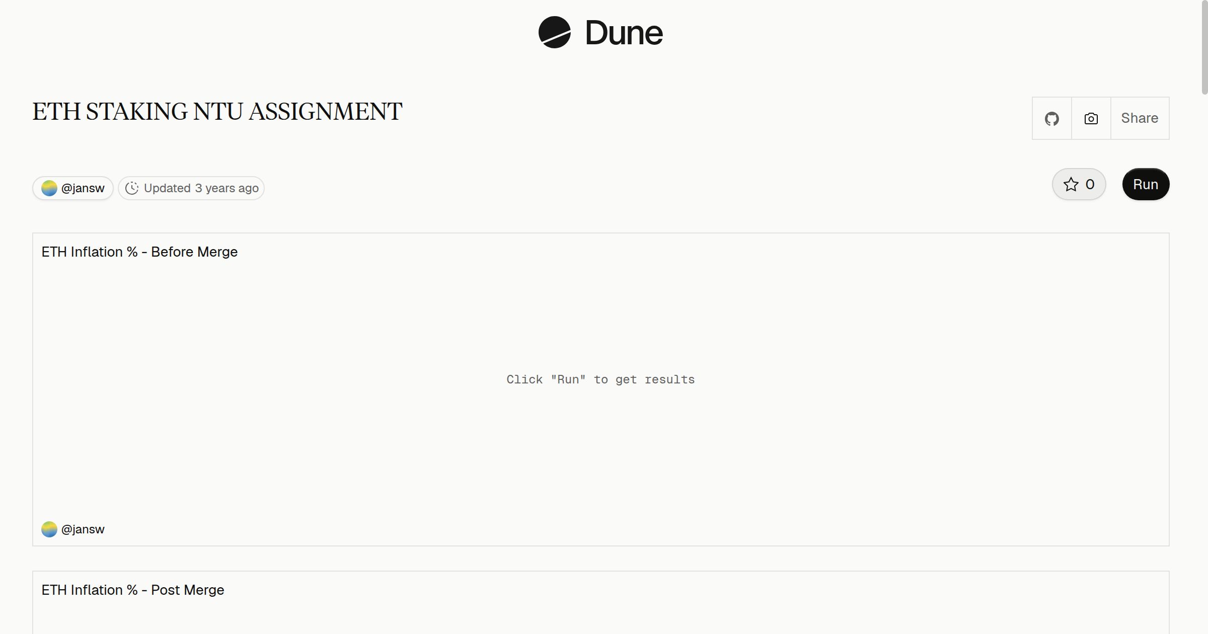 ETH STAKING NTU ASSIGNMENT | Dune