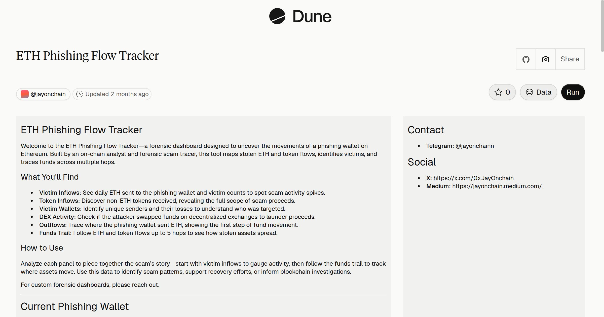 ETH Phishing Flow Tracker | Dune