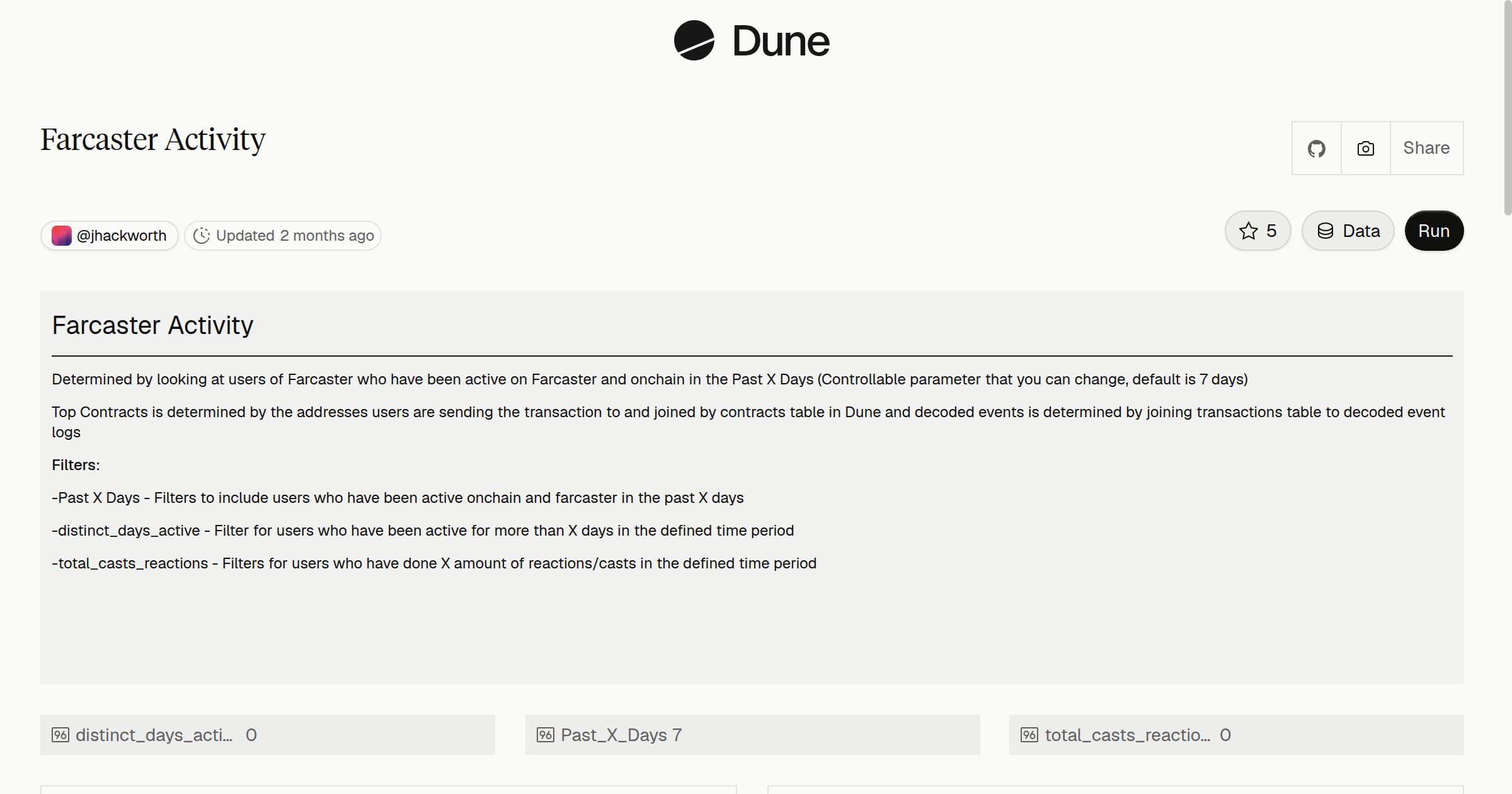 Farcaster Activity | Dune