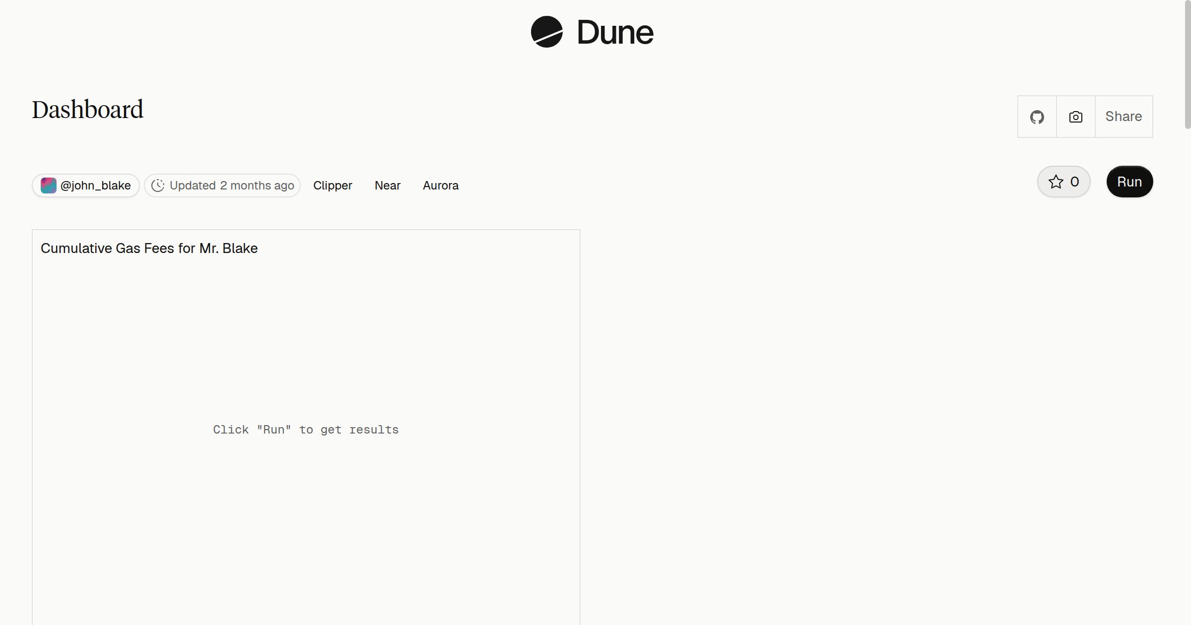 Dashboard | Dune