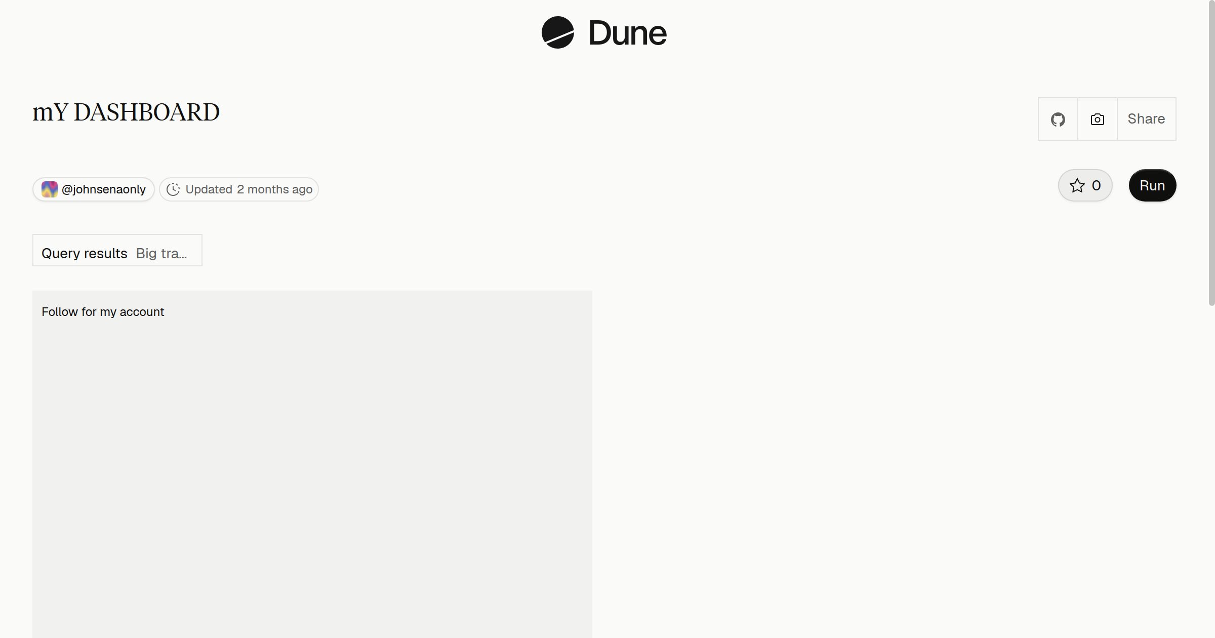 mY DASHBOARD | Dune