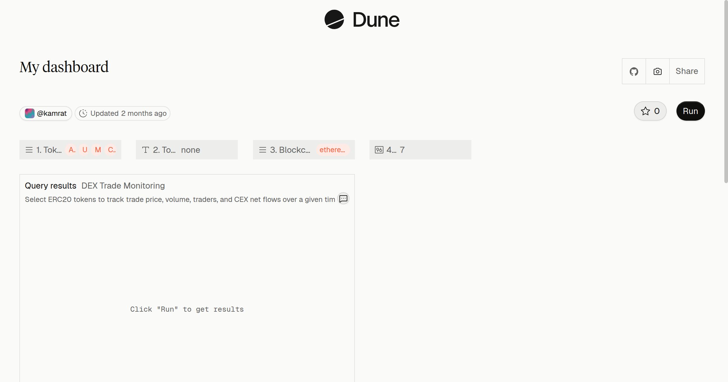 My dashboard | Dune
