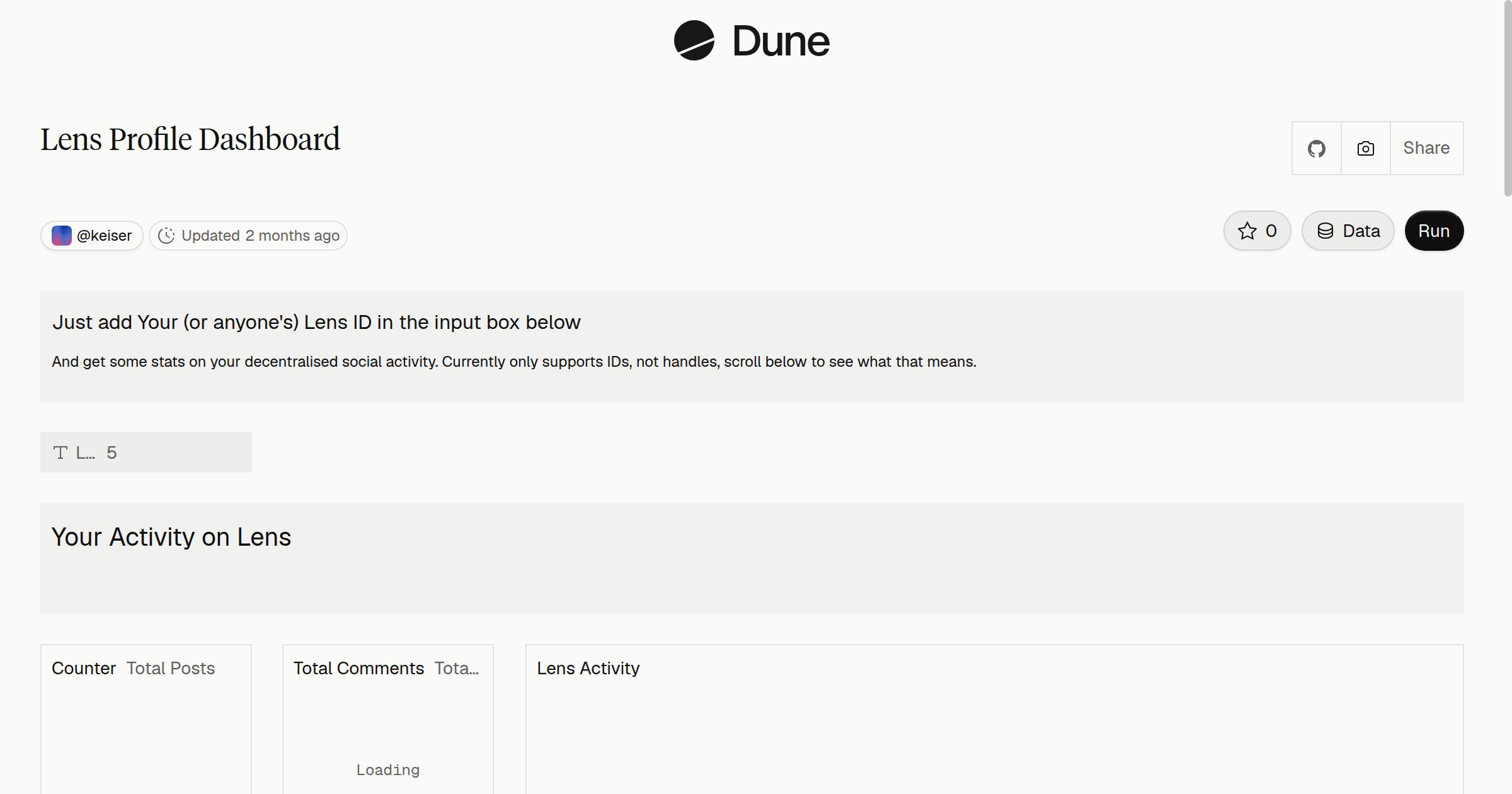 Lens Profile Dashboard | Dune