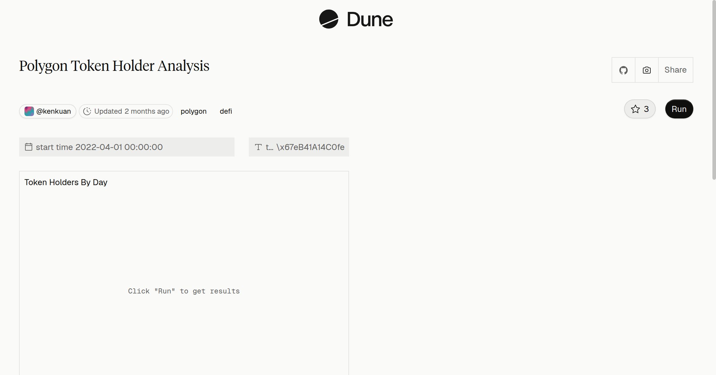 Polygon Token Holder Analysis | Dune