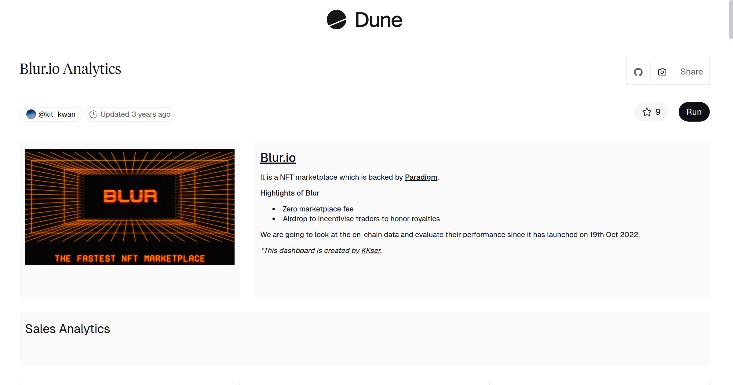 Blur.io Analytics | Dune