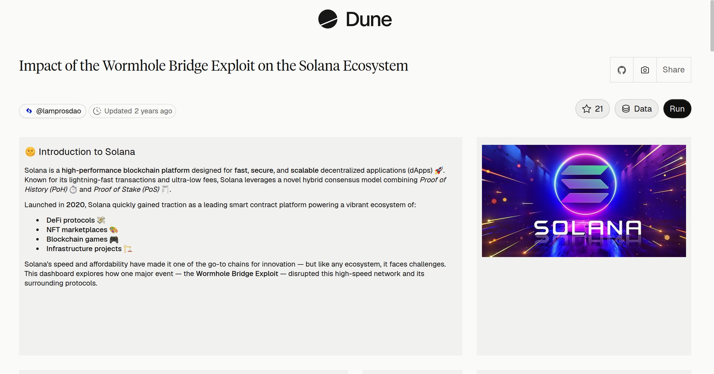 Impact of the Wormhole Bridge Exploit on the Solana Ecosystem | Dune