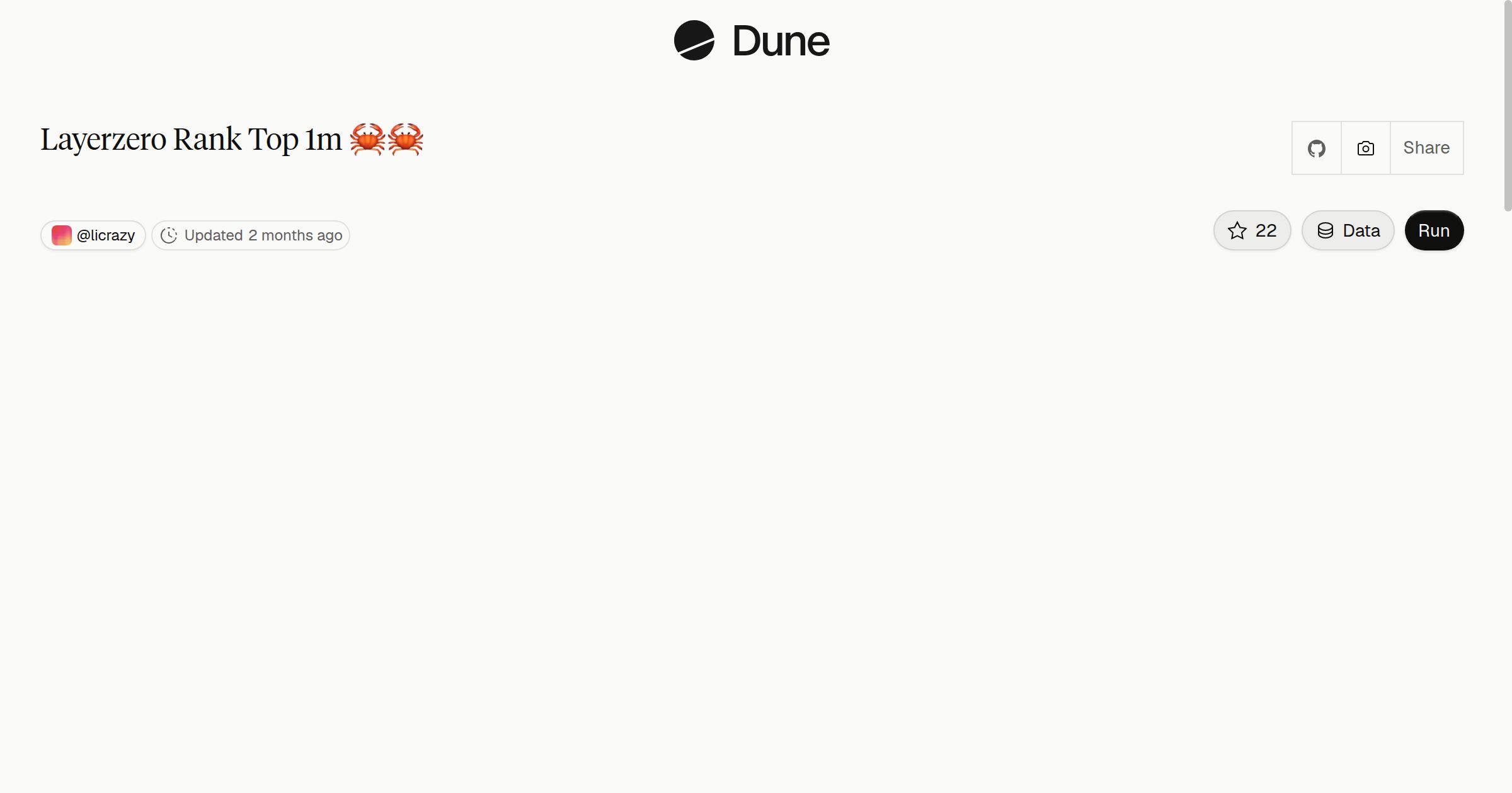 Layerzero Rank Top 1m 🦀🦀 | Dune