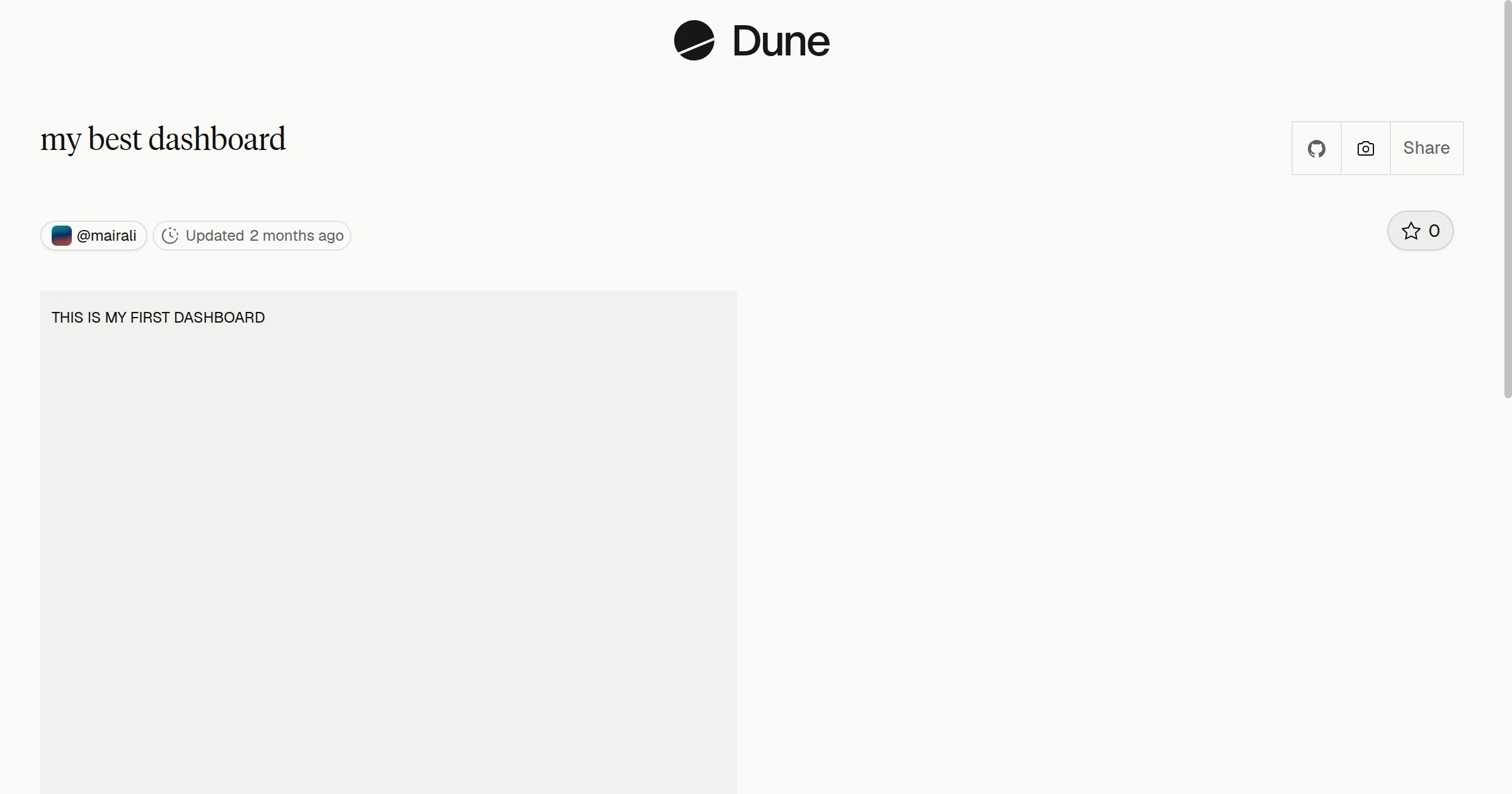my best dashboard | Dune