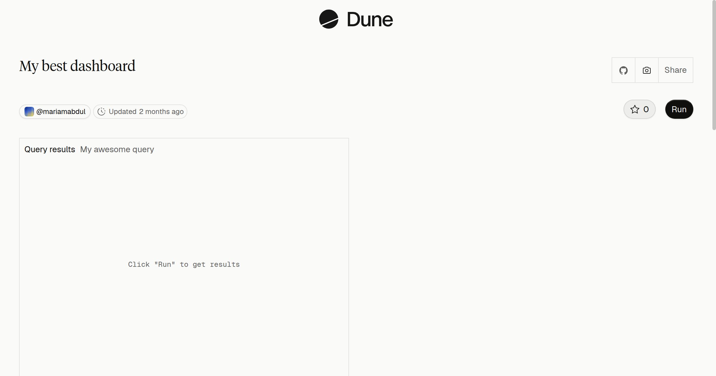 My best dashboard | Dune