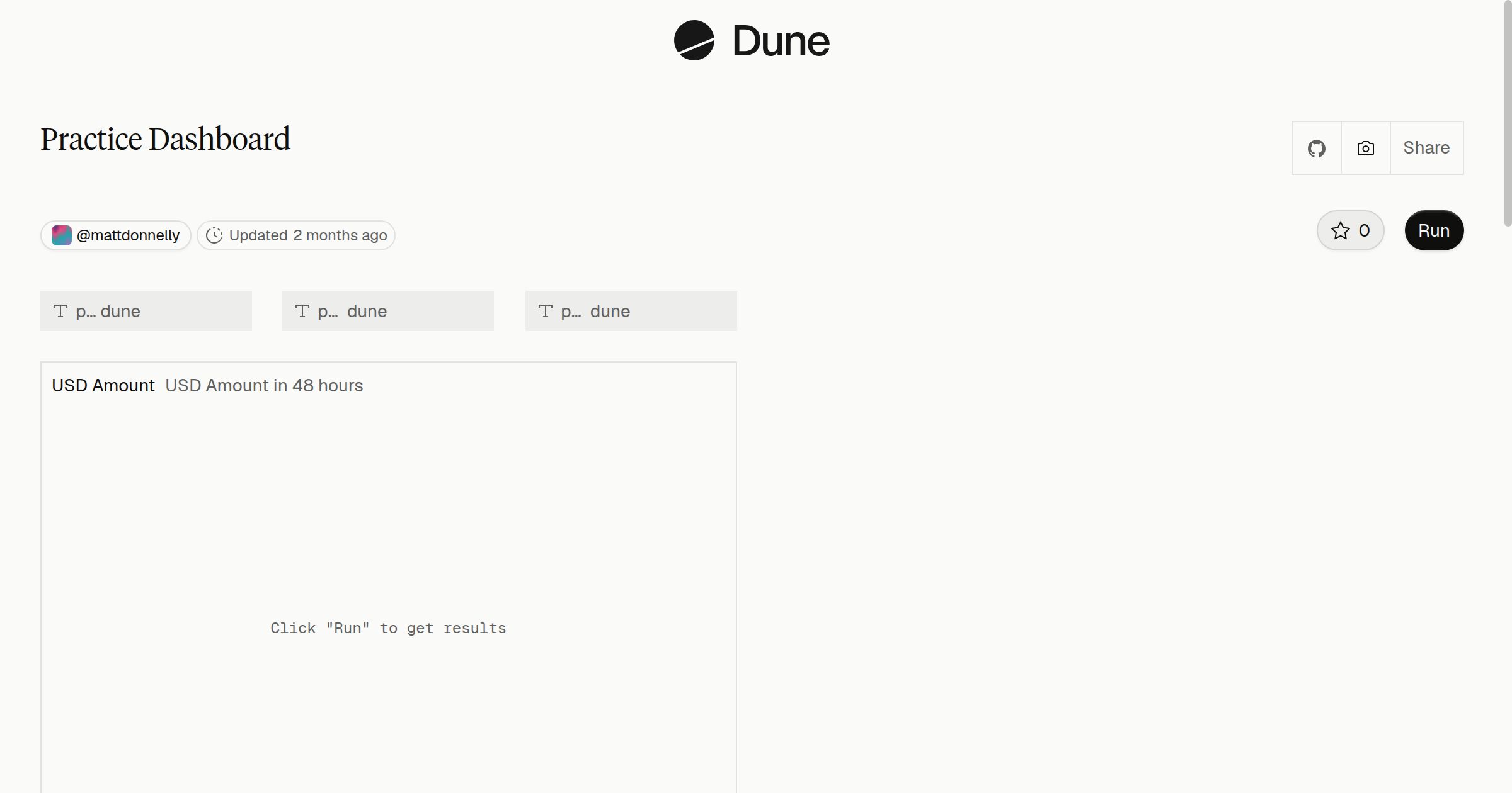 Practice Dashboard | Dune