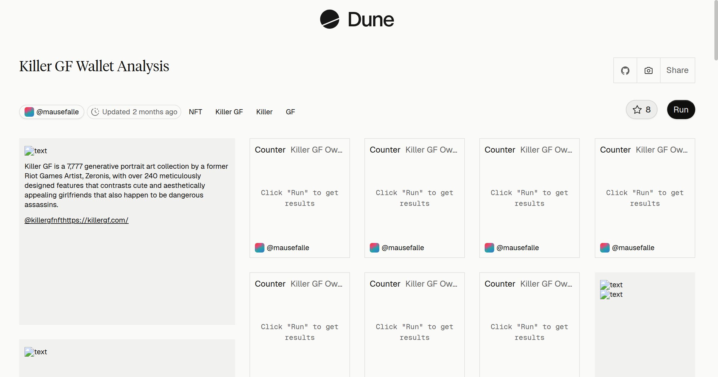 Killer GF Wallet Analysis | Dune