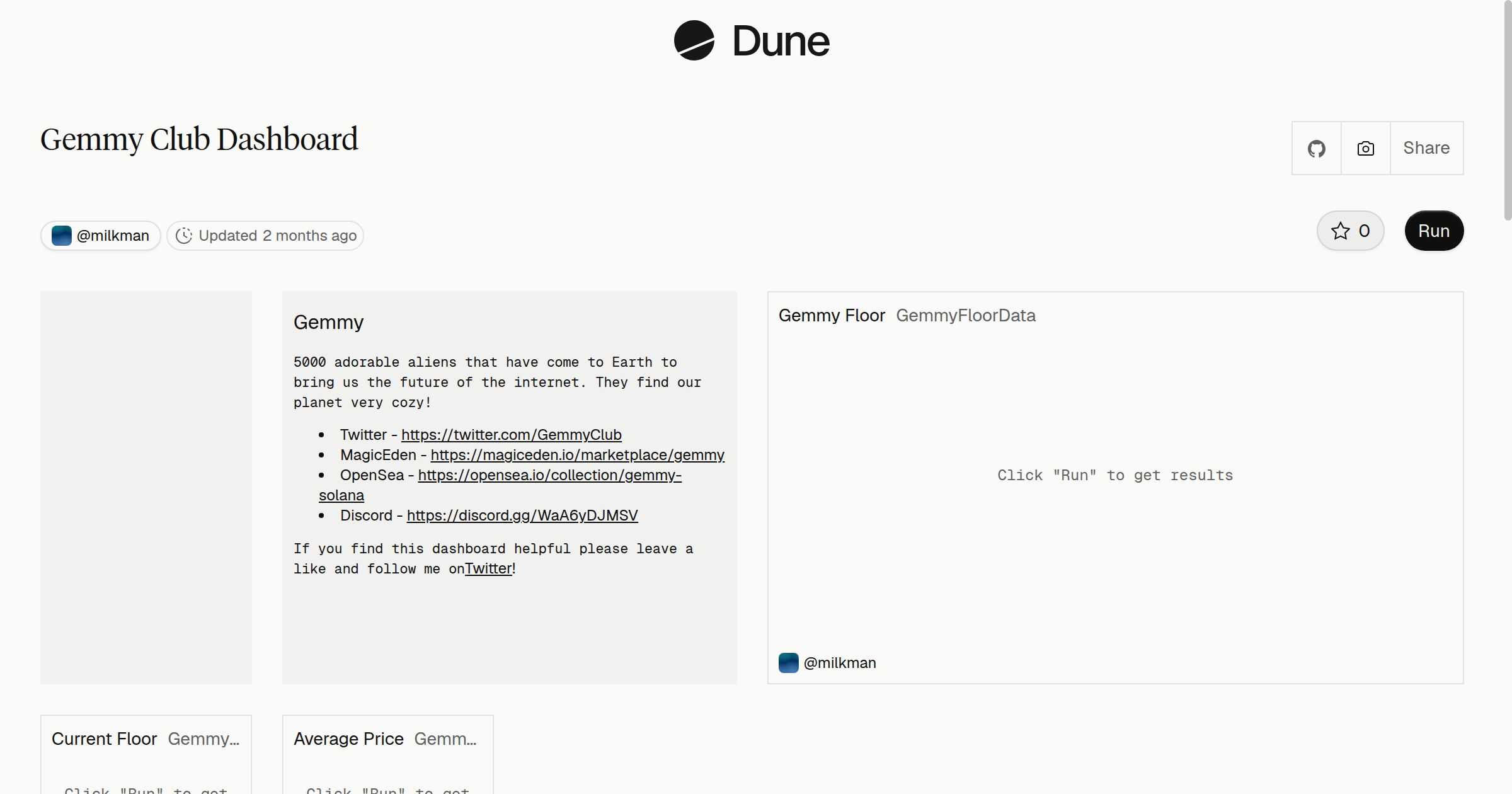 Gemmy Club Dashboard | Dune