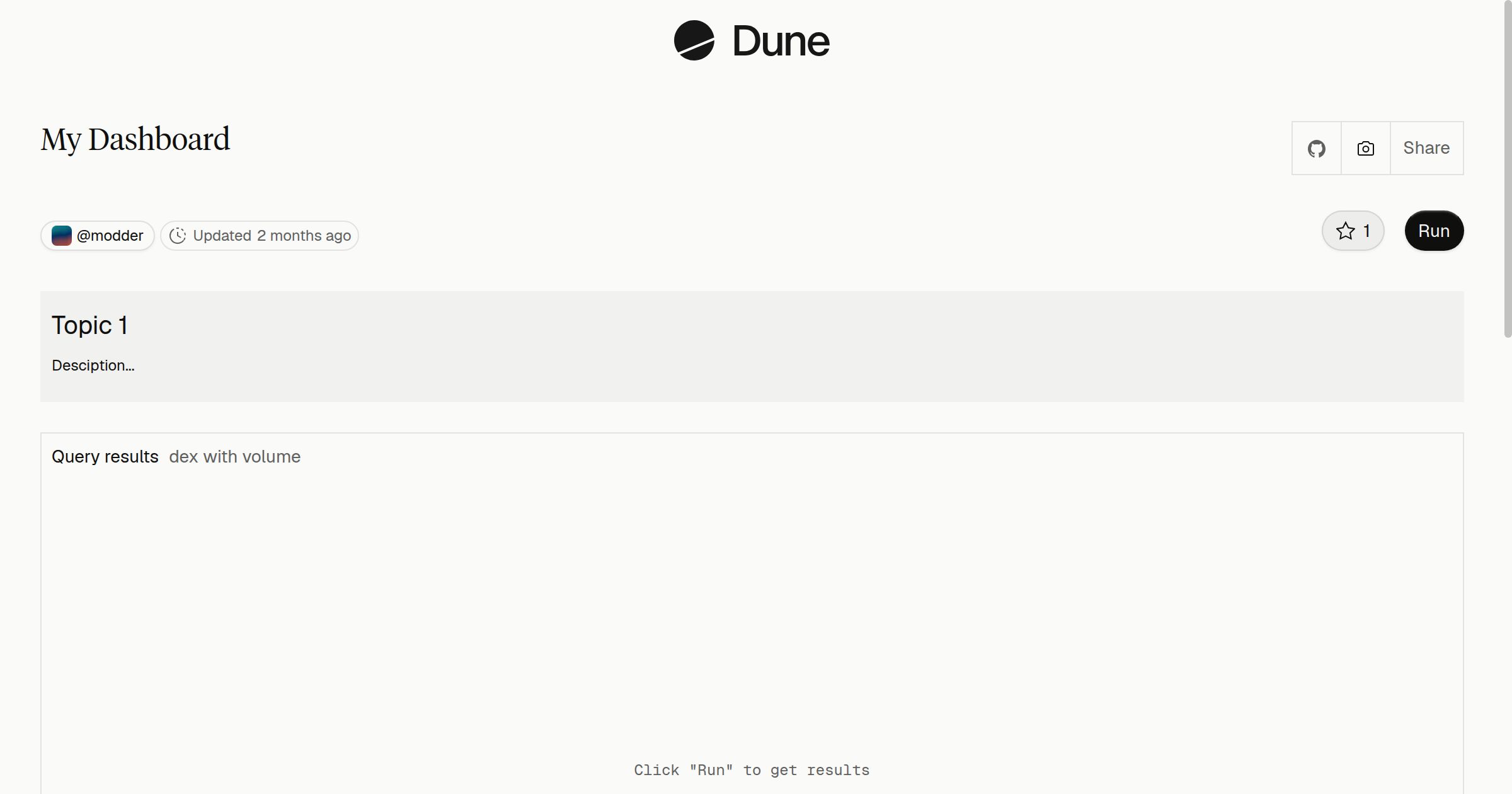 My Dashboard | Dune