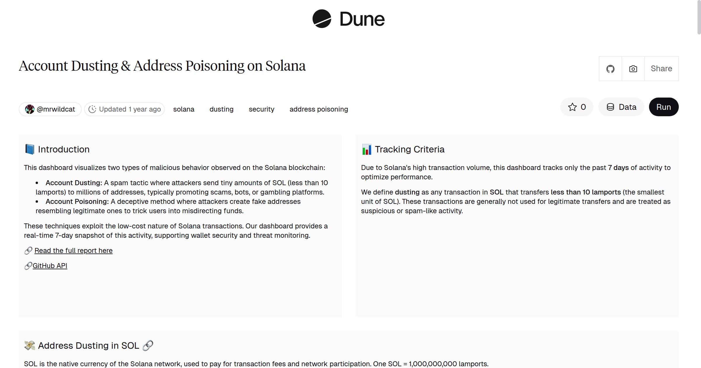 Account Dusting & Address Poisoning on Solana | Dune