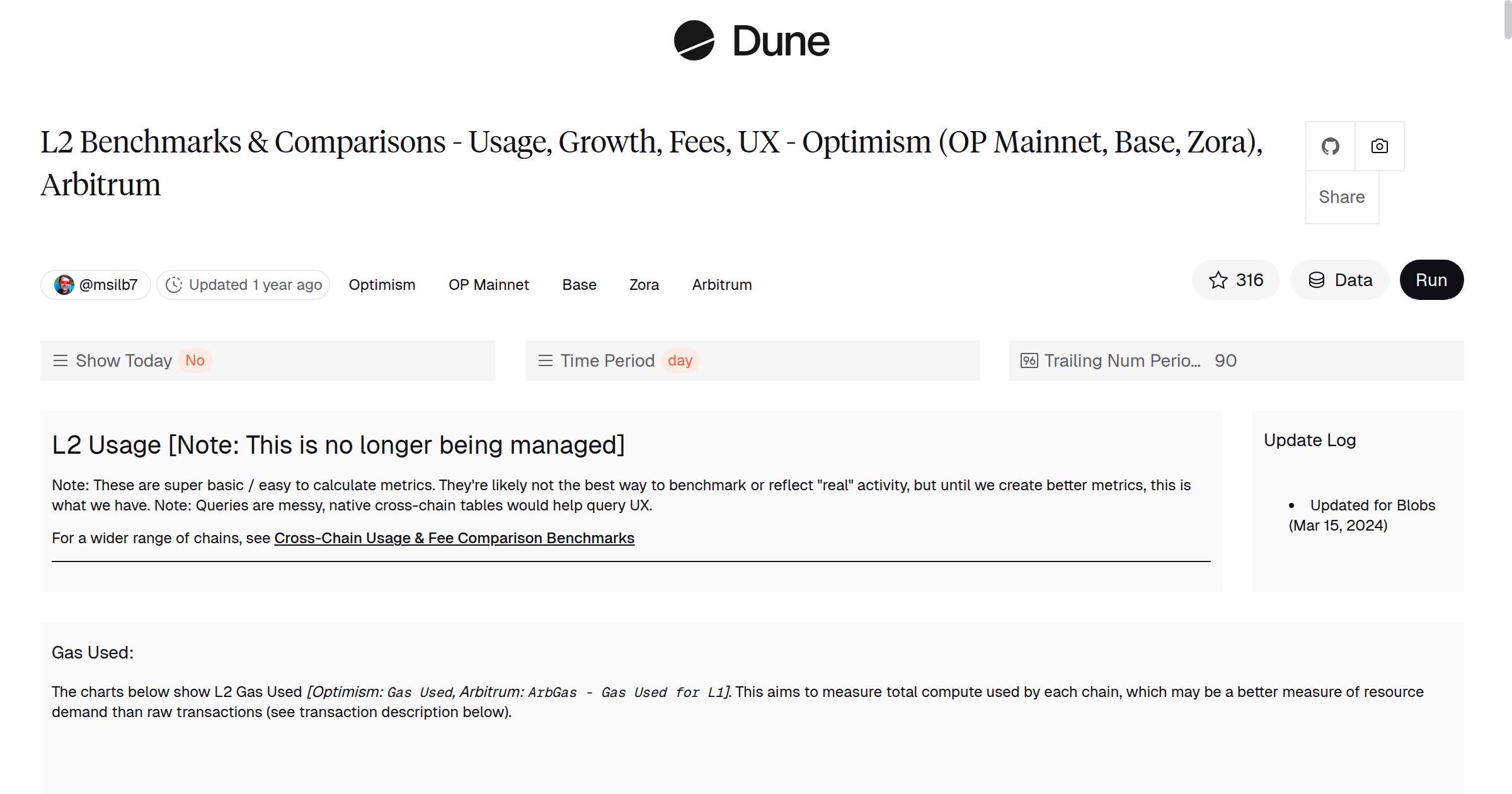 L2 Benchmarks & Comparisons - Usage, Growth, Fees, UX - Optimism (OP  Mainnet, Base, Zora), Arbitrum | Dune