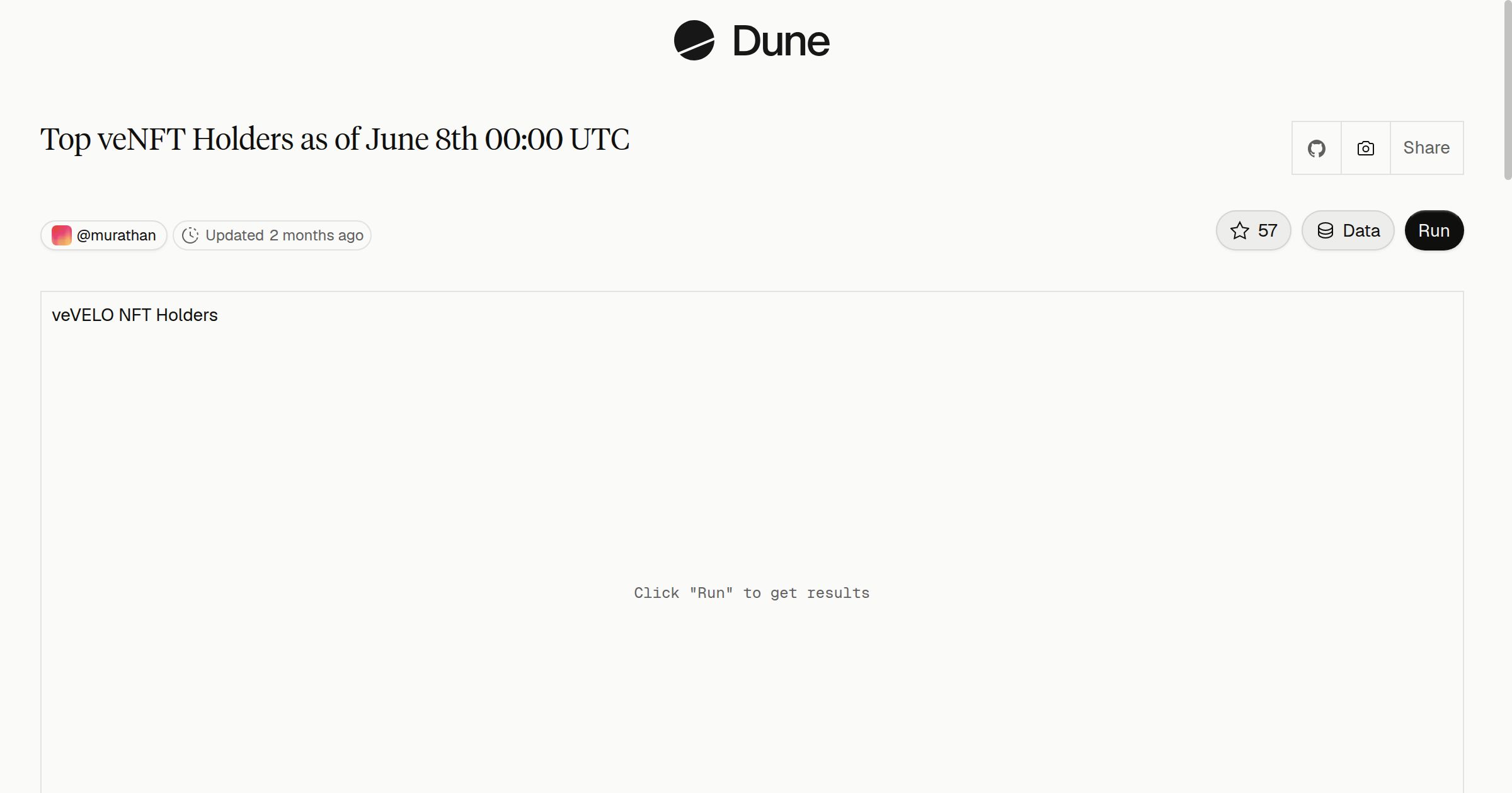 Top veNFT Holders as of June 8th 00:00 UTC | Dune