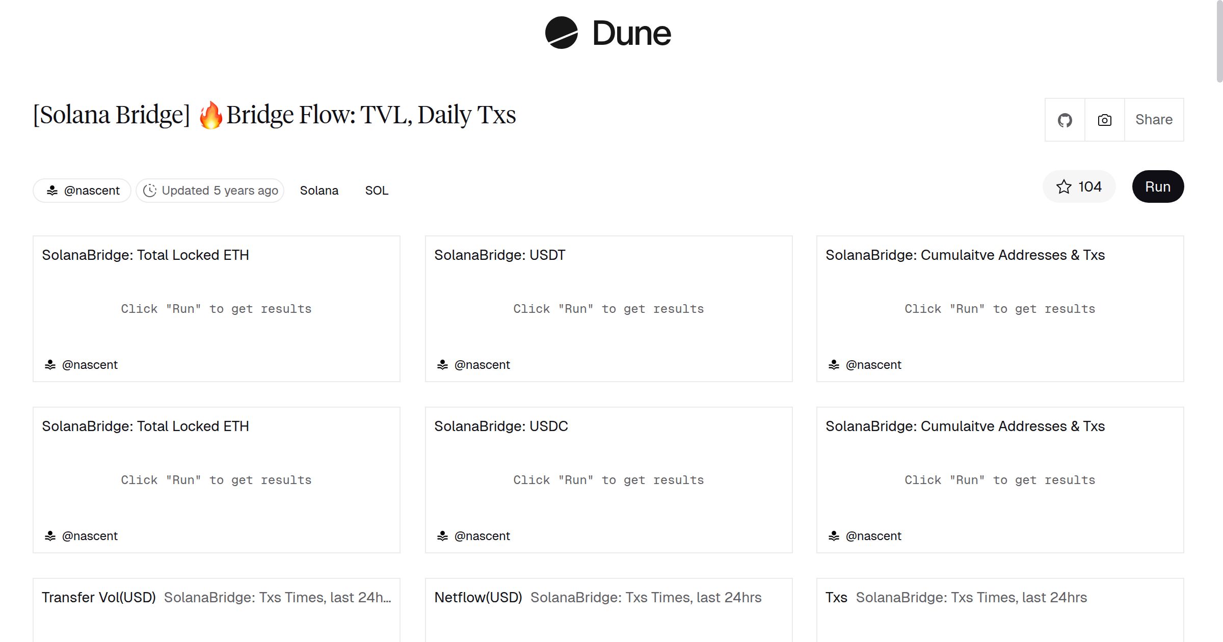 Solana Bridge] 🔥Bridge Flow: TVL, Daily Txs | Dune