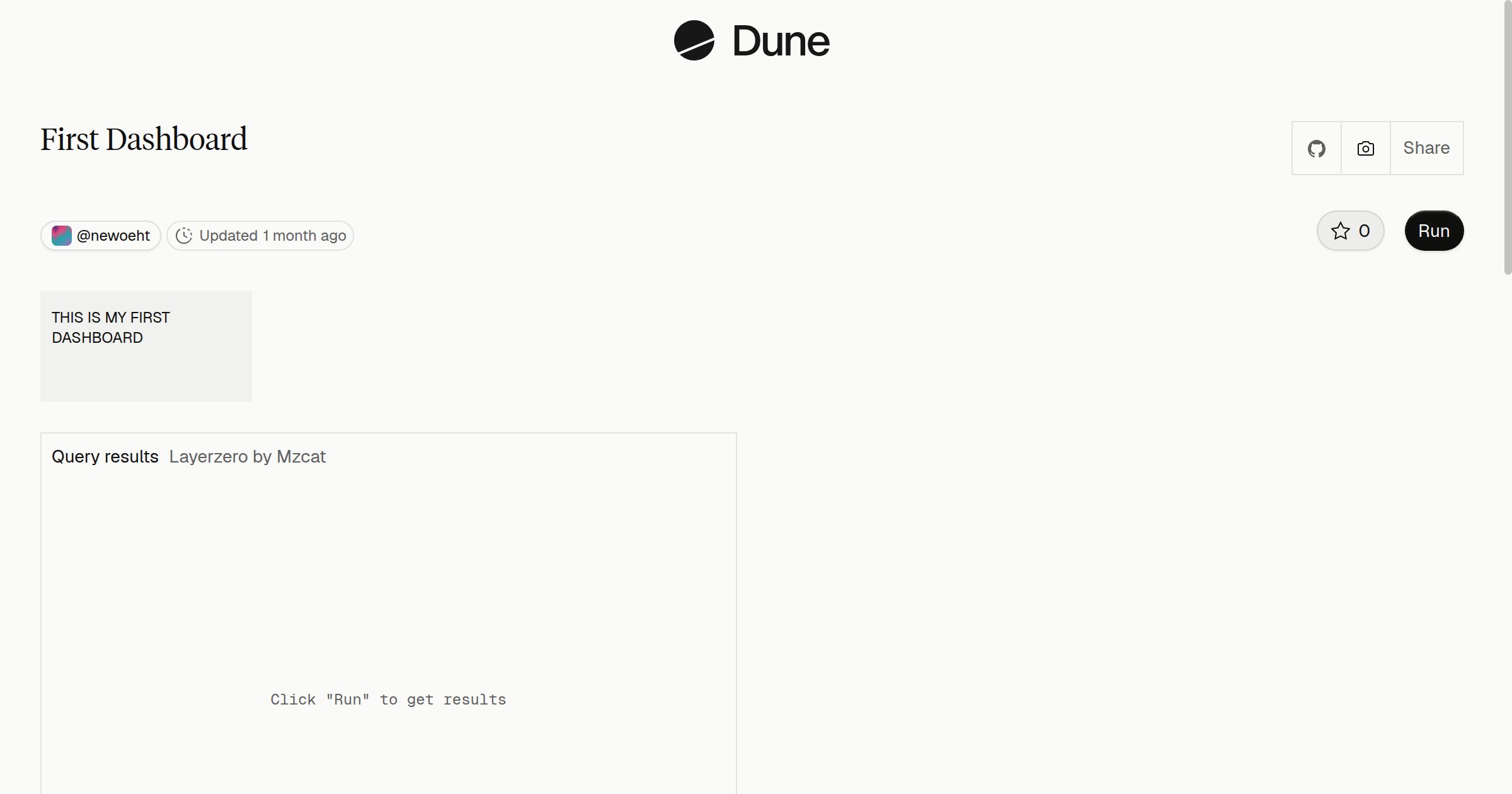 First Dashboard | Dune
