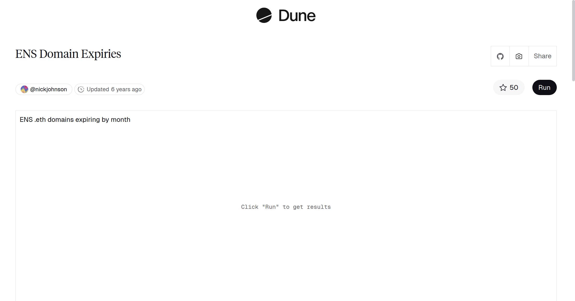 ENS Domain Expiries | Dune