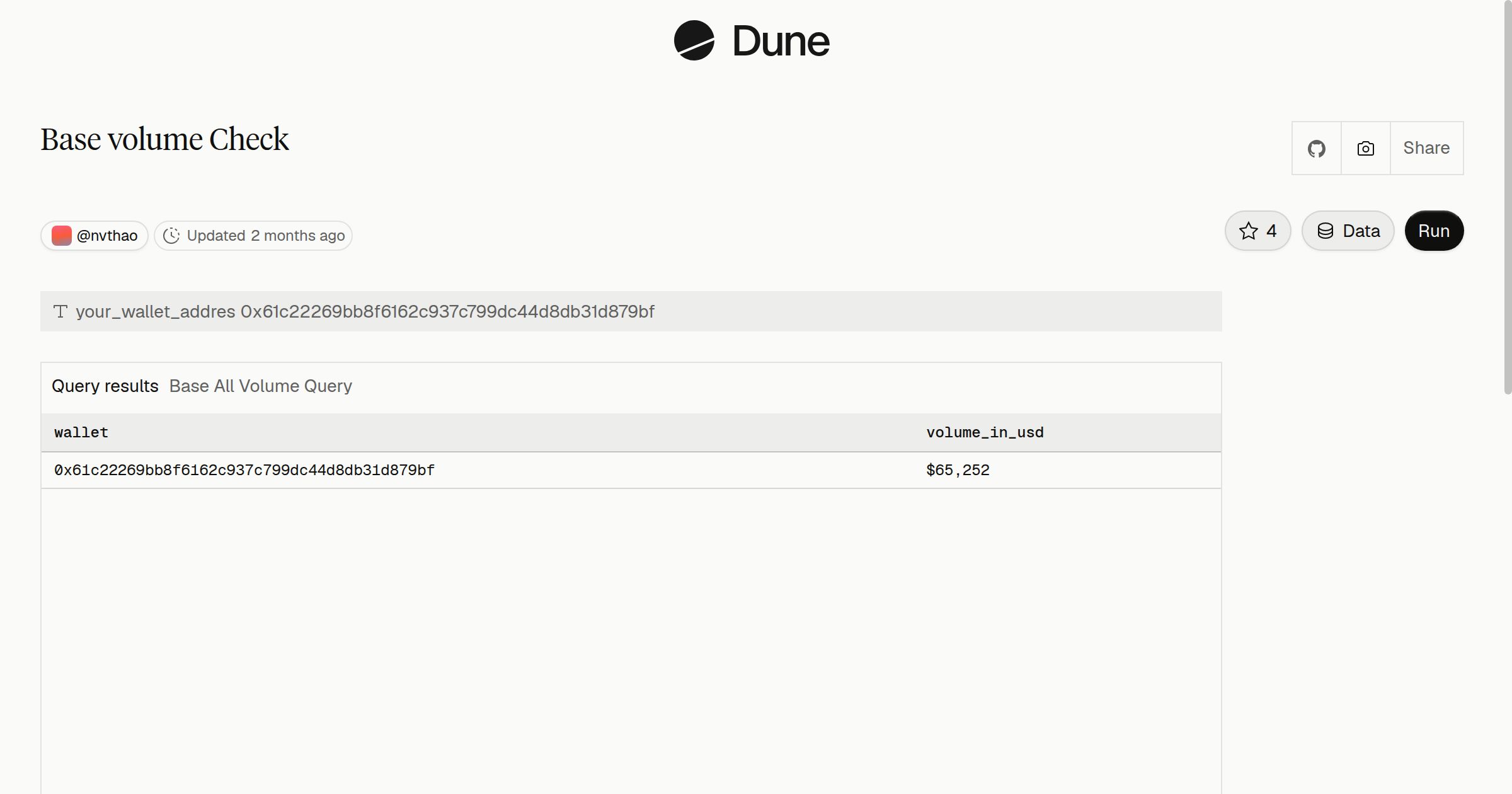Base volume Check | Dune