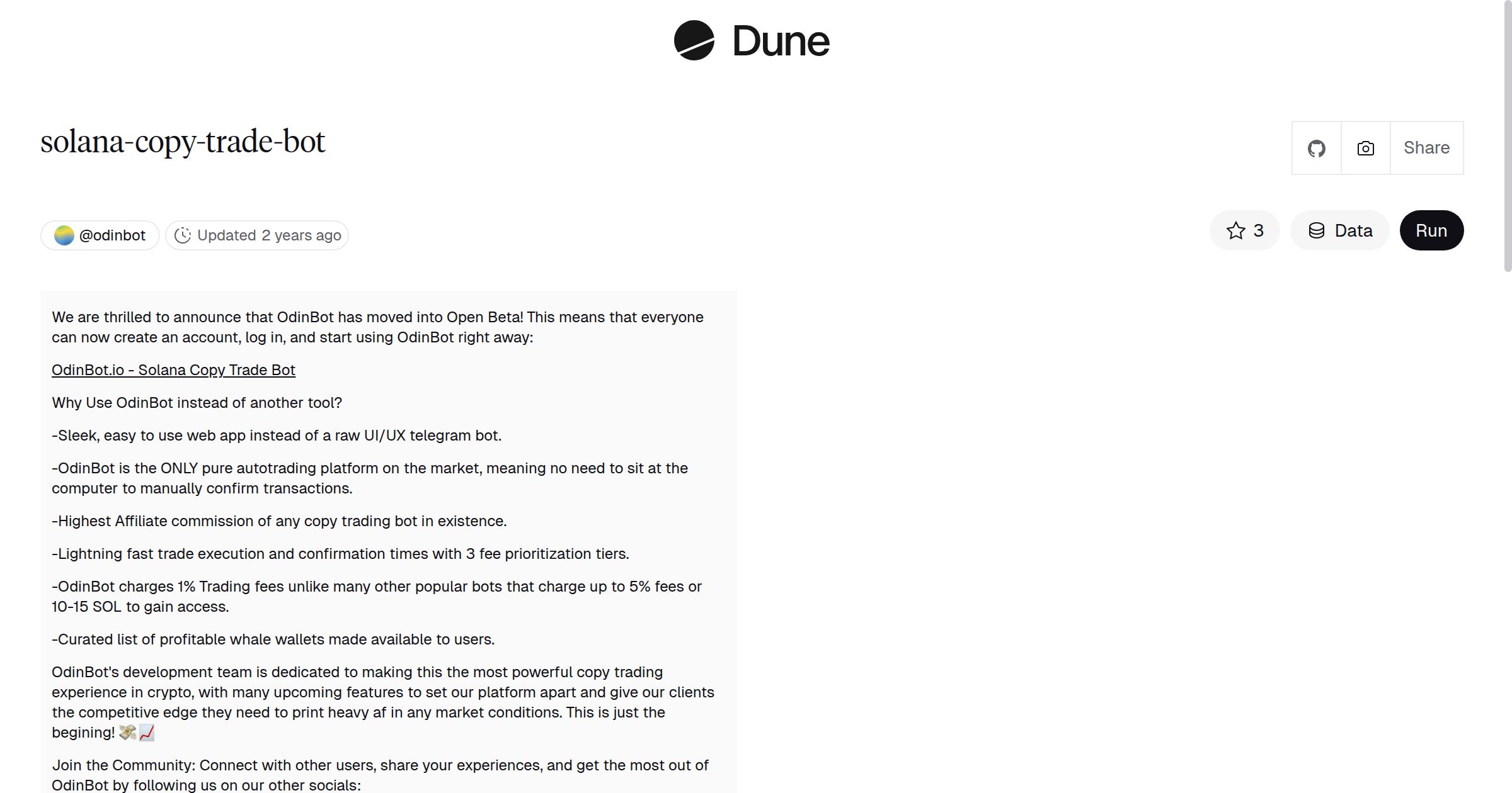 solana-copy-trade-bot | Dune