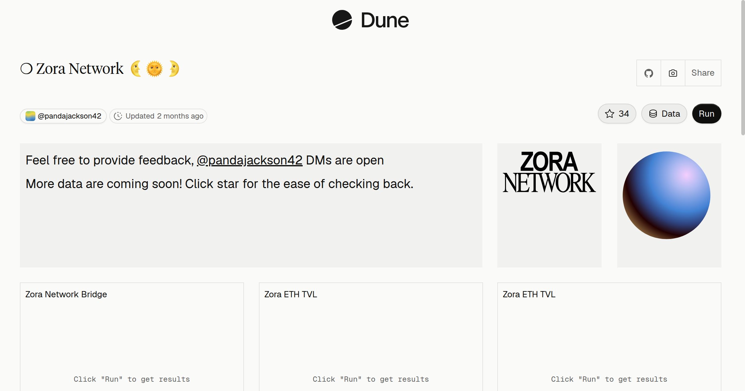 Zora Network 🌜🌞🌛 | Dune