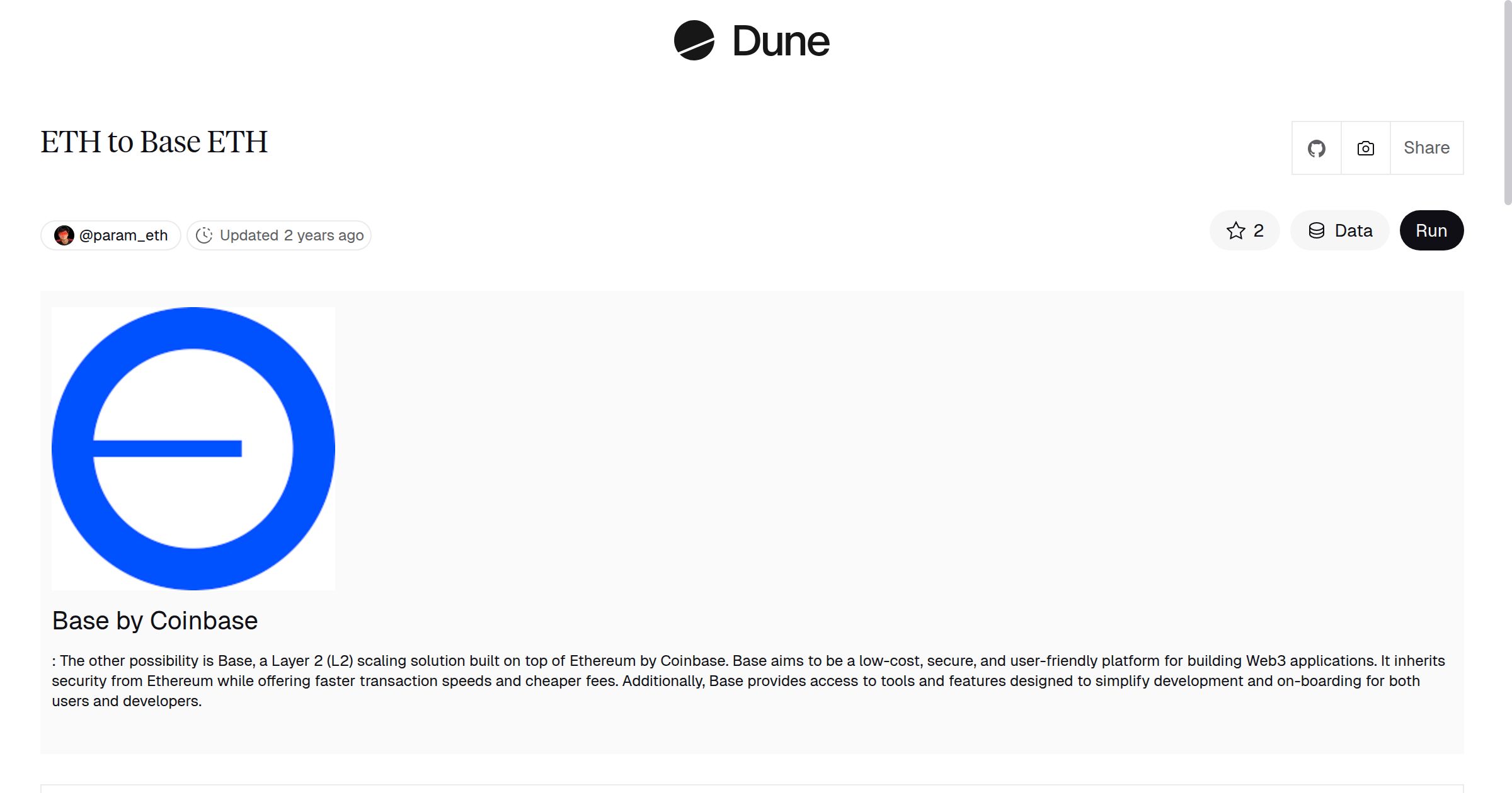 ETH to Base ETH | Dune
