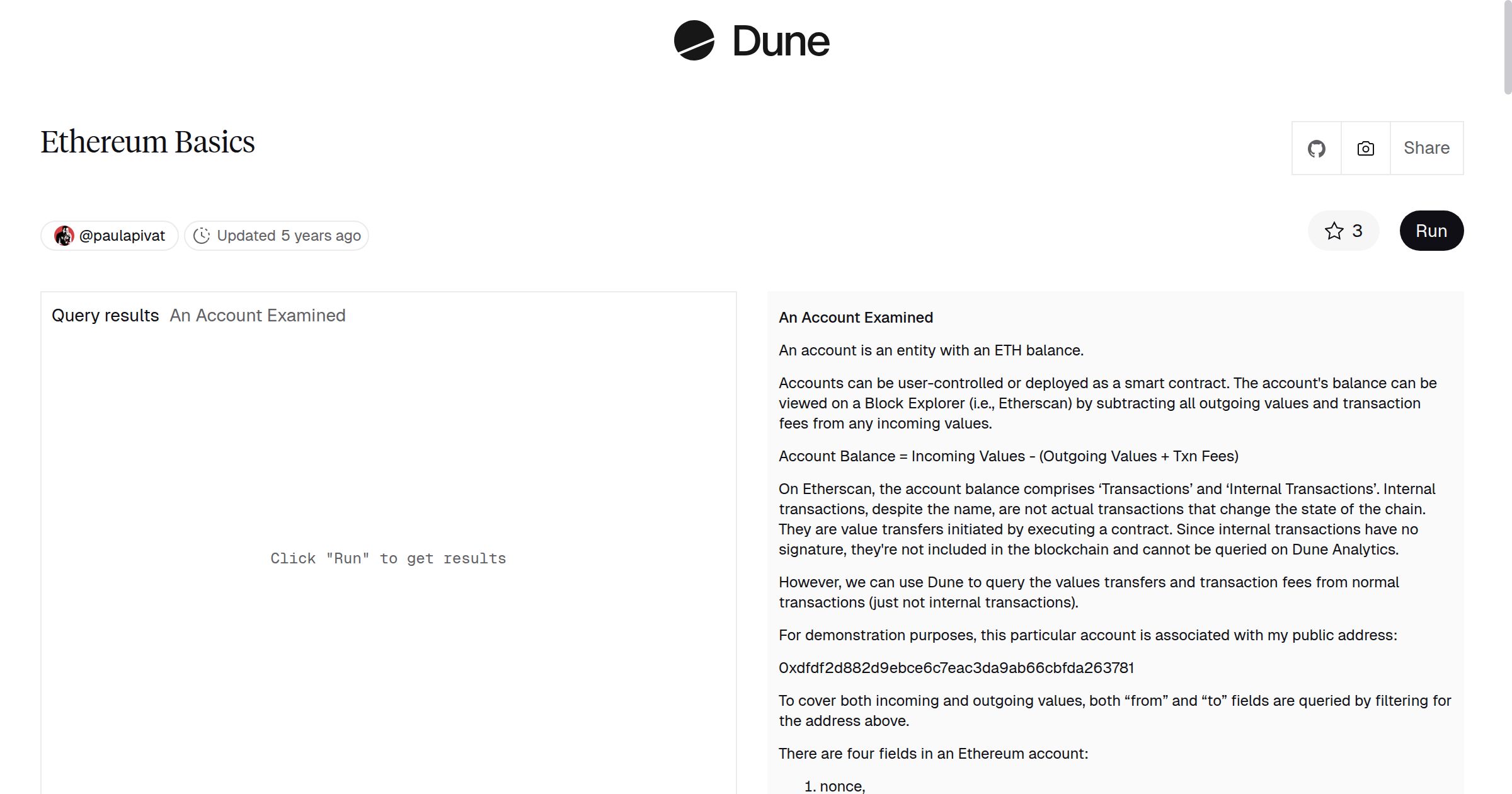 Ethereum Basics | Dune