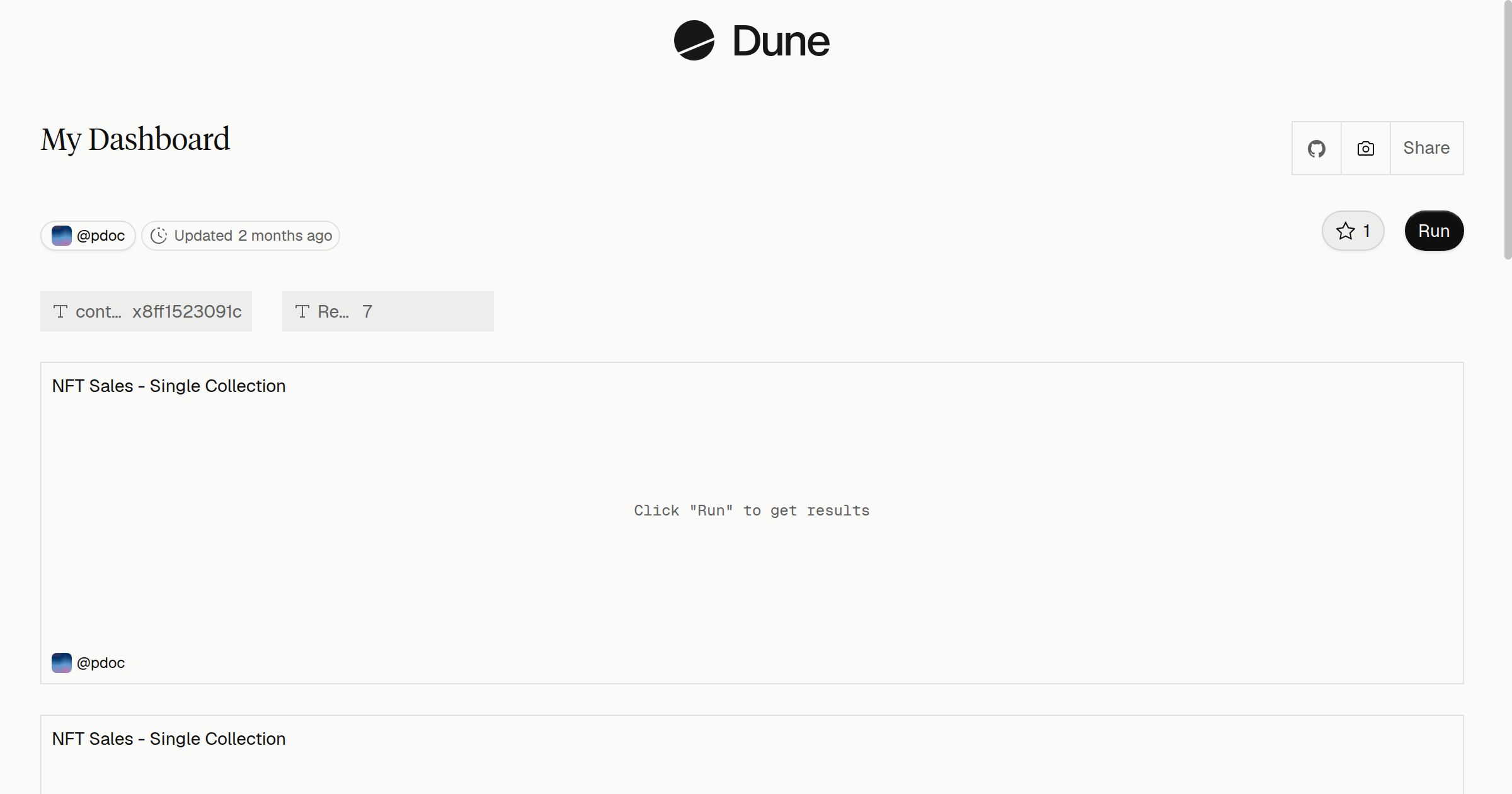 My Dashboard | Dune