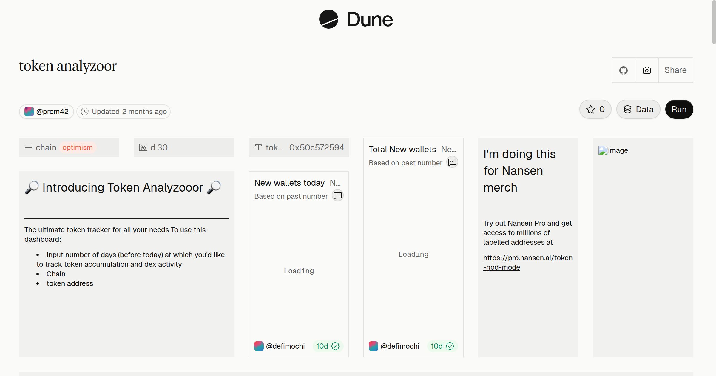 token analyzoor | Dune