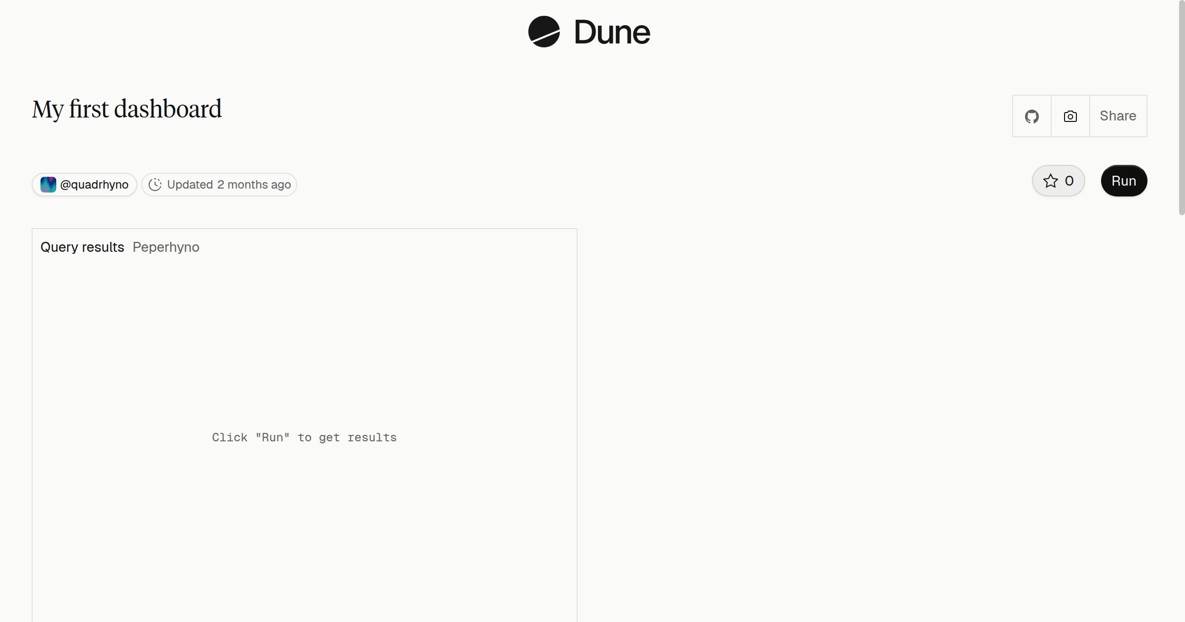 My first dashboard | Dune