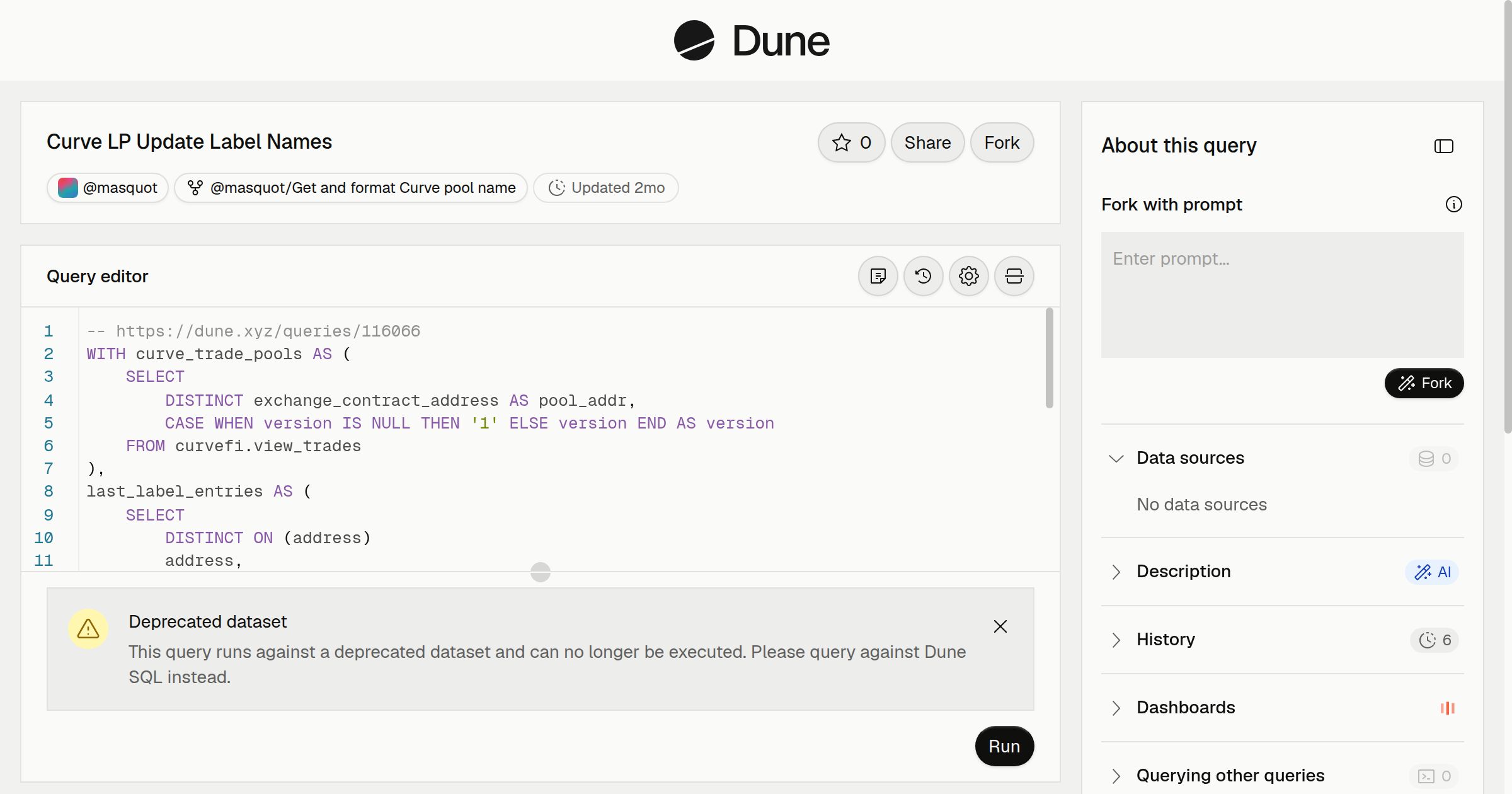 Curve LP Update Label Names | Dune