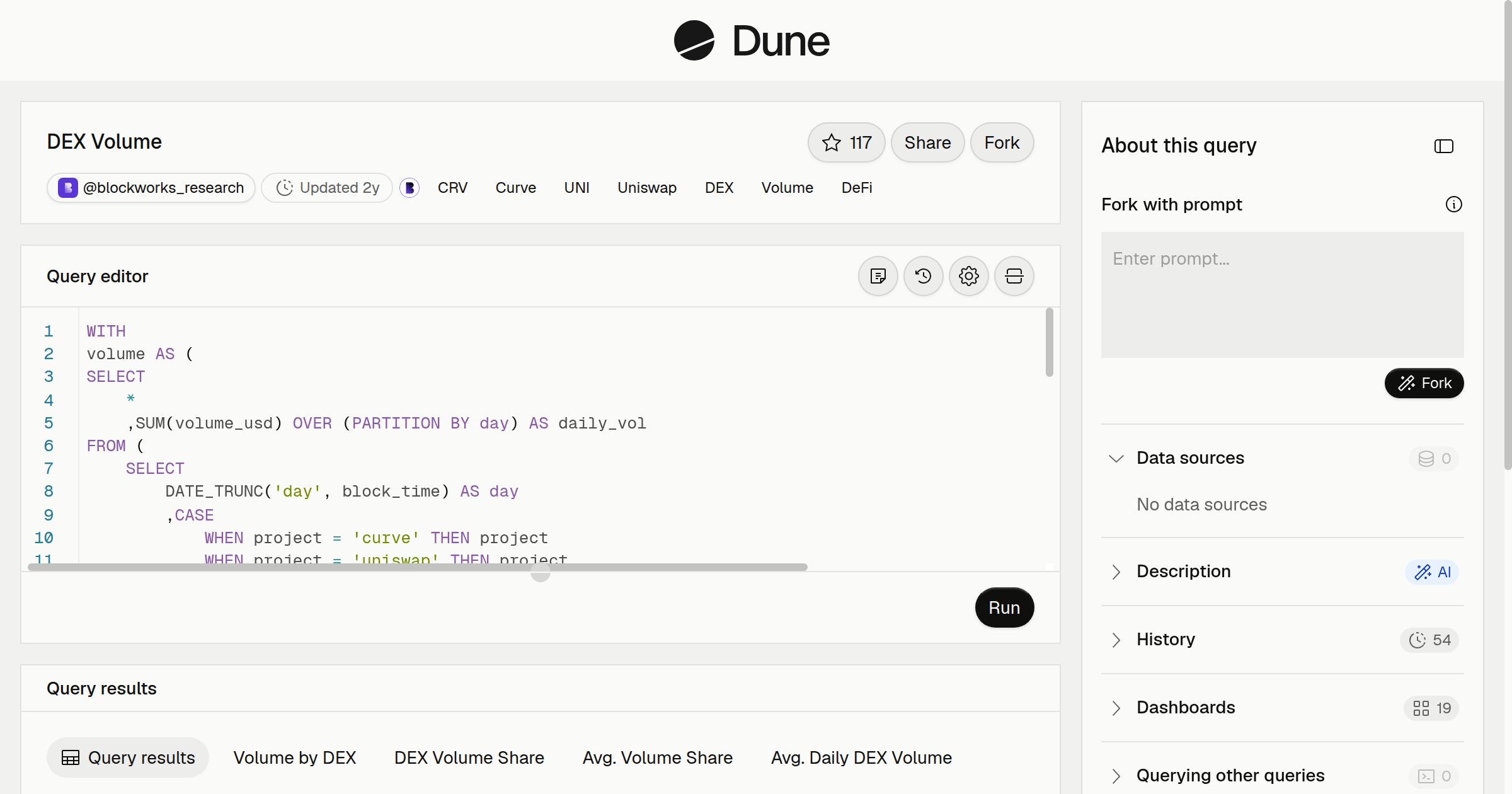 DEX Volume | Dune