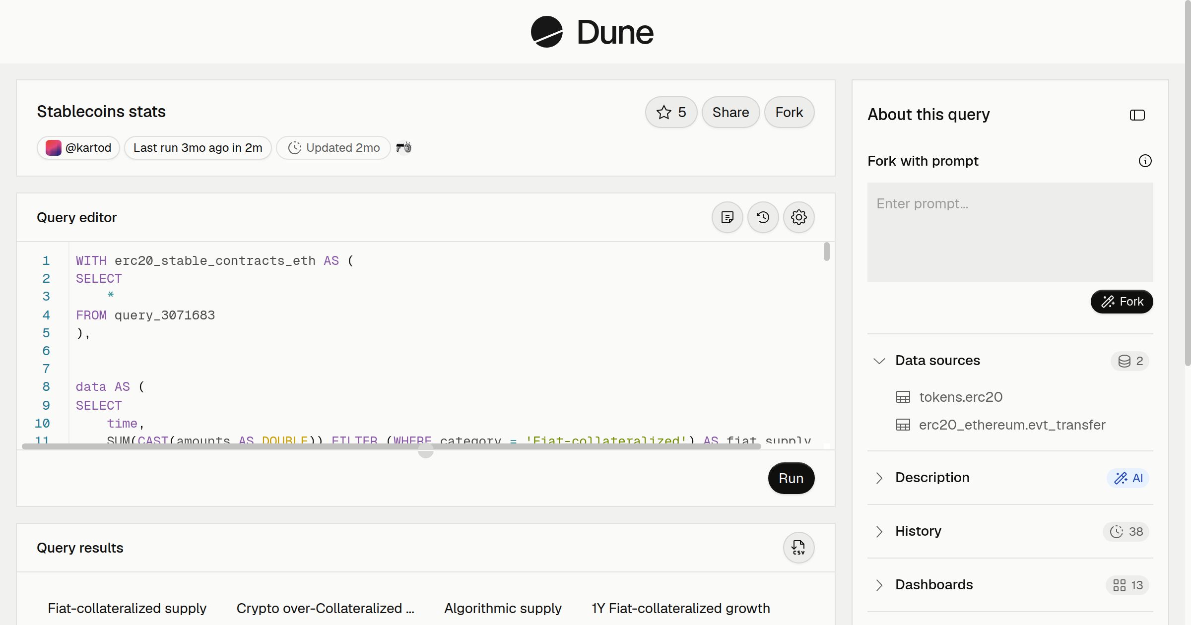 Stablecoins stats | Dune