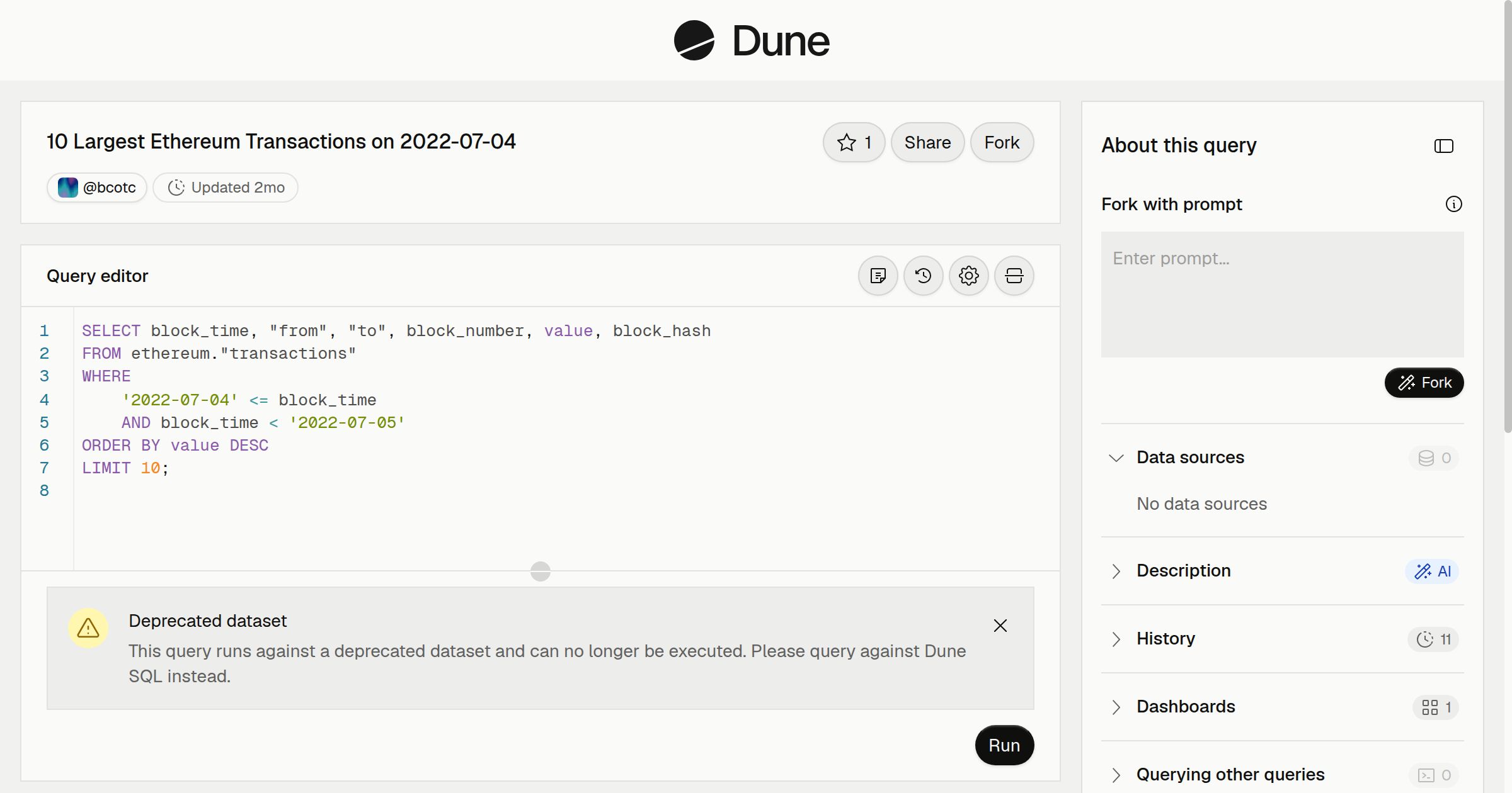 10 Largest Ethereum Transactions on 2022-07-04 | Dune