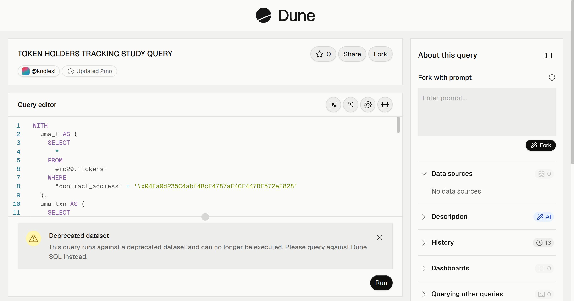 TOKEN HOLDERS TRACKING STUDY QUERY | Dune